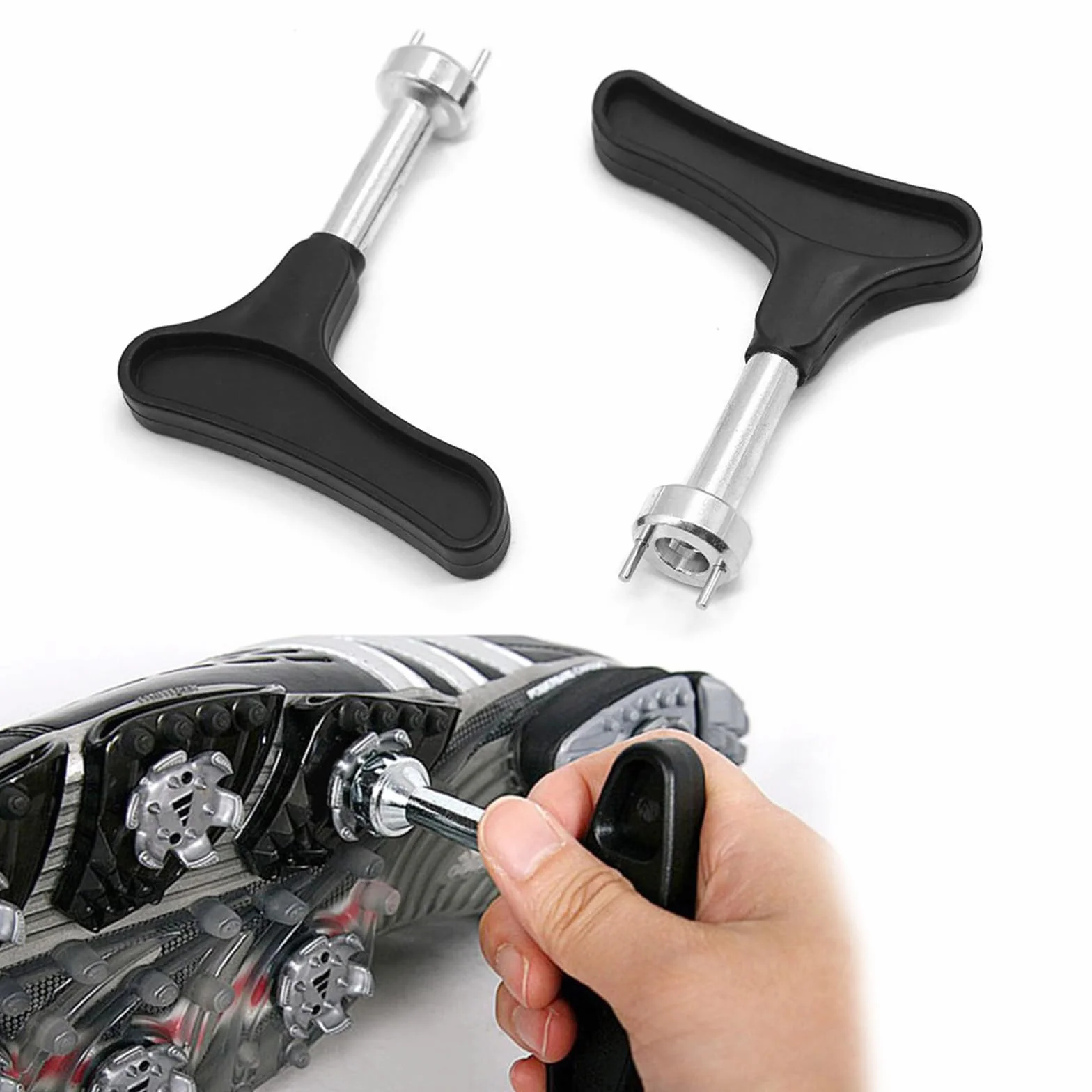 Llave de Tacos de Golf, Herramienta de Extracción, Acero Inoxidable, 2 Piezas