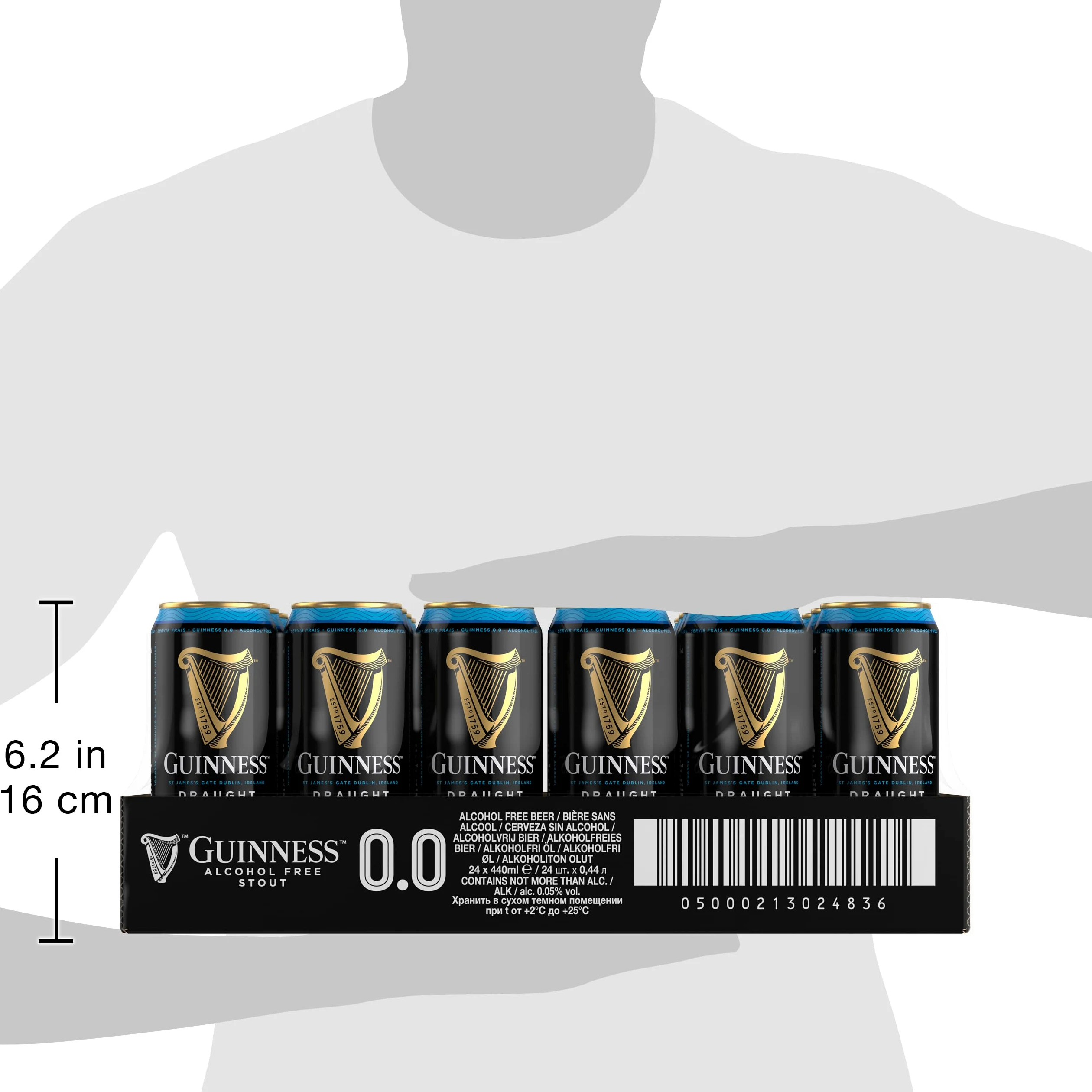 Guinness Draught 0.0 Cerveza Negra irlandesa, Pack Lata, 24 x 44 cl