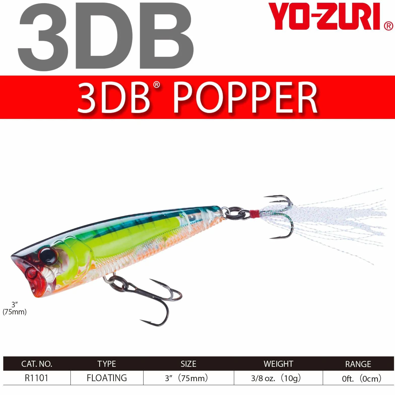 Yo-Zuri 3DB Popper Señuelo Flotante