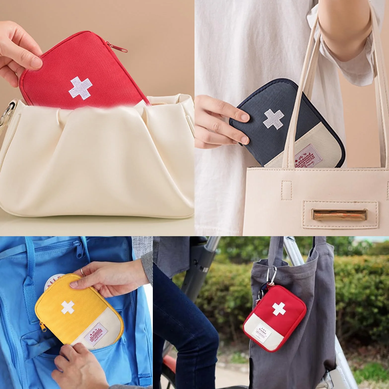 Botiquín de Primeros Auxilios 3 Pcs, Bolsa de Medicina de Viaje, Mini Kit de Supervivencia Médico