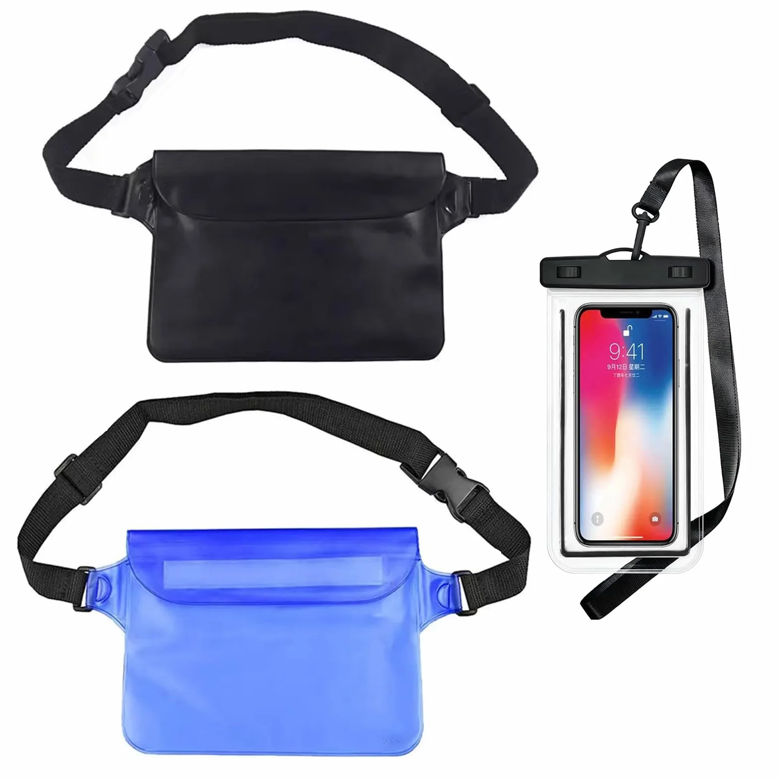 Bolsas Impermeables para Teléfonos Móviles, Tarjetas, iPad y Dinero, Adecuado para Deportes Acuáticos
