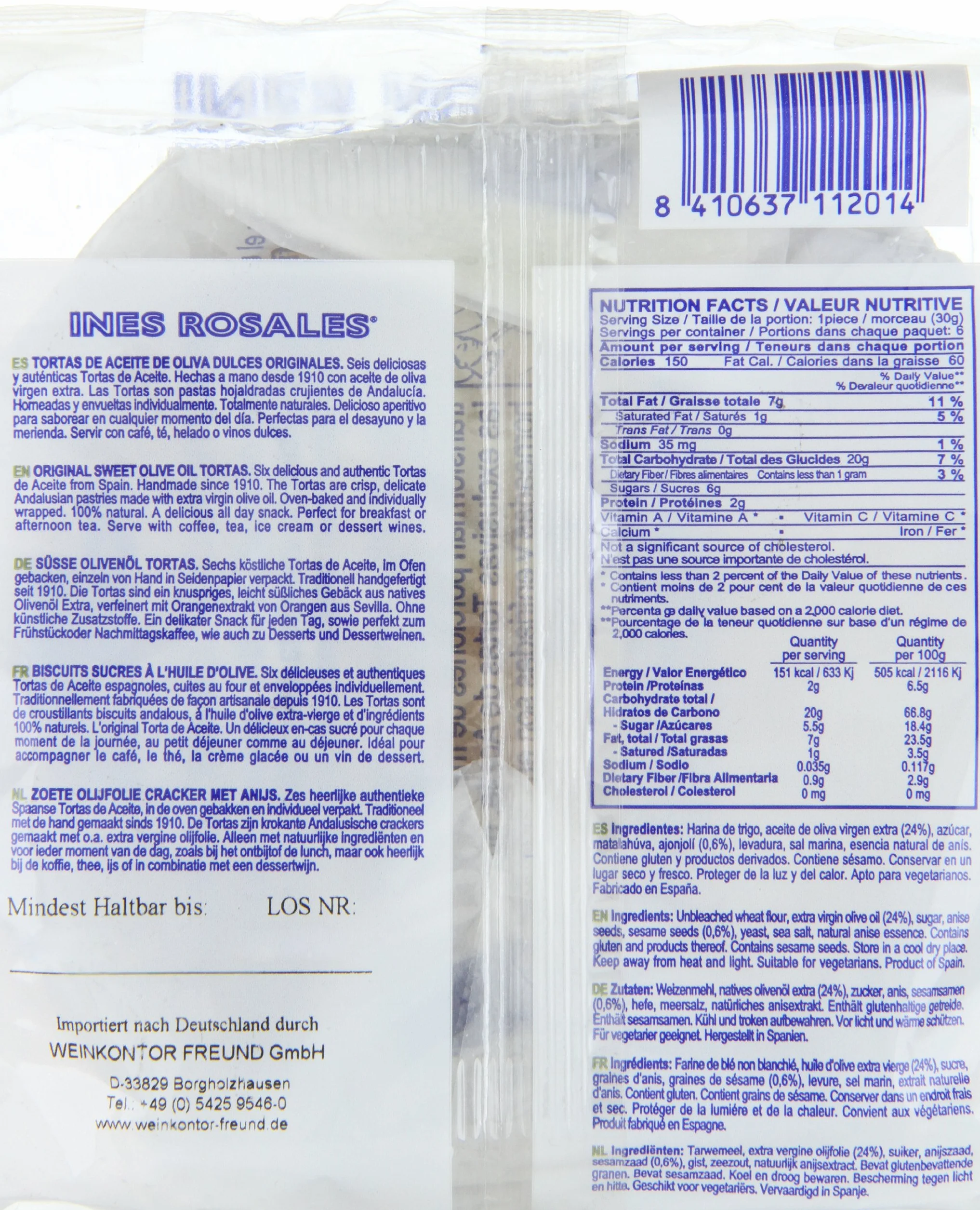 Ines Rosales - Tortas de aceite - 180 g - 6 unidades