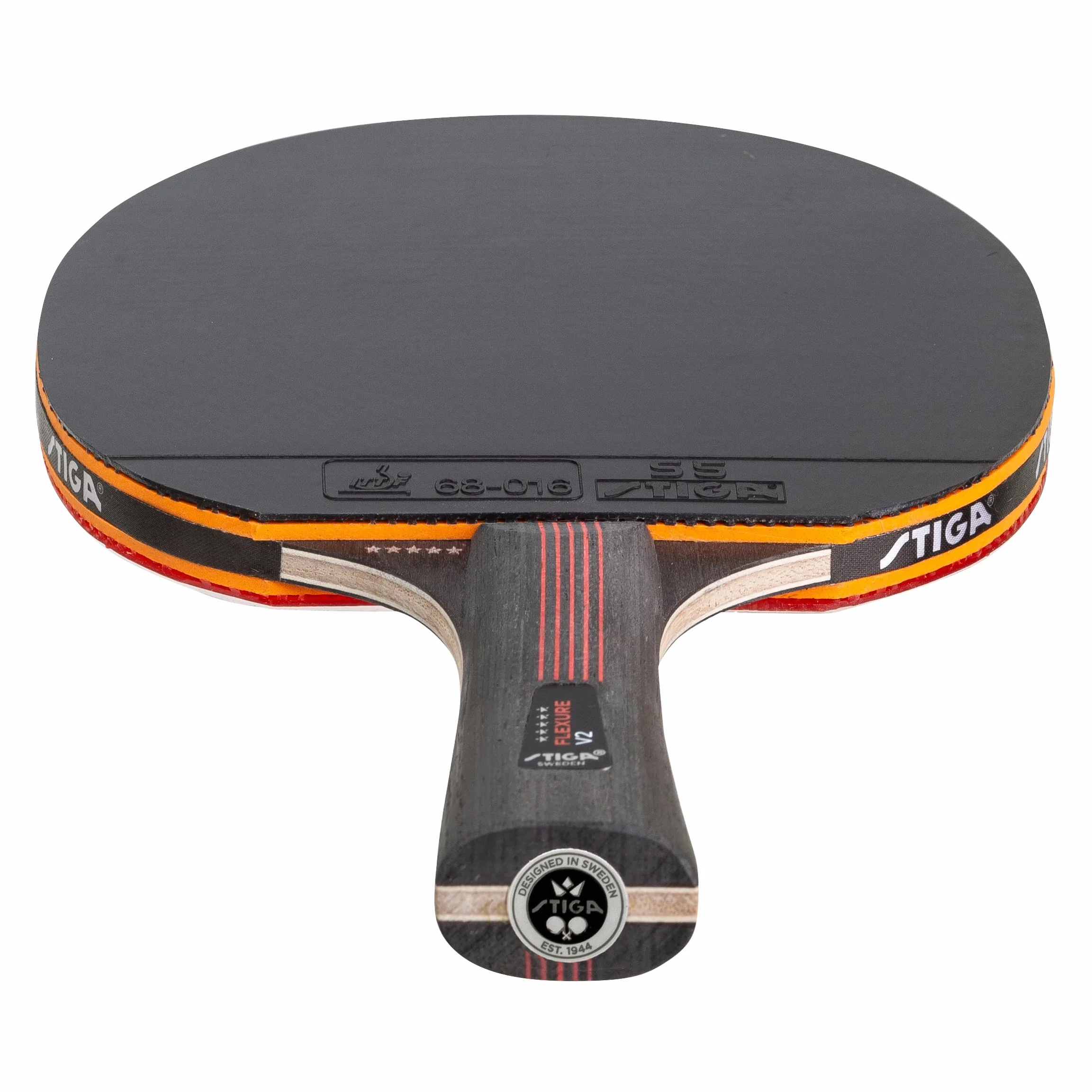 STIGA Flexure V2 Pala de Tenis de Mesa 5 Estrellas Goma STAR5 ITTF Agarre Ergonómico