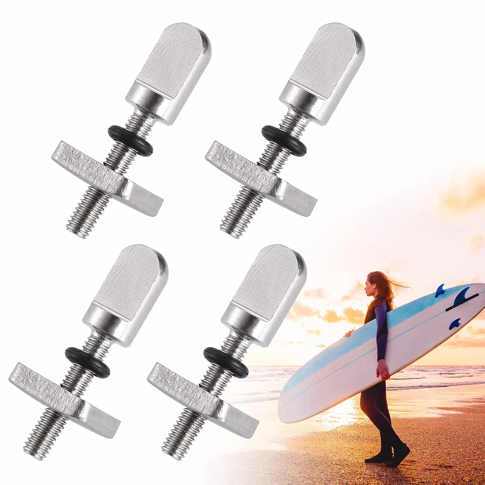 Zocipro 4 Piezas Tornillo Quillas Surf de Acero Inoxidable con Caja
