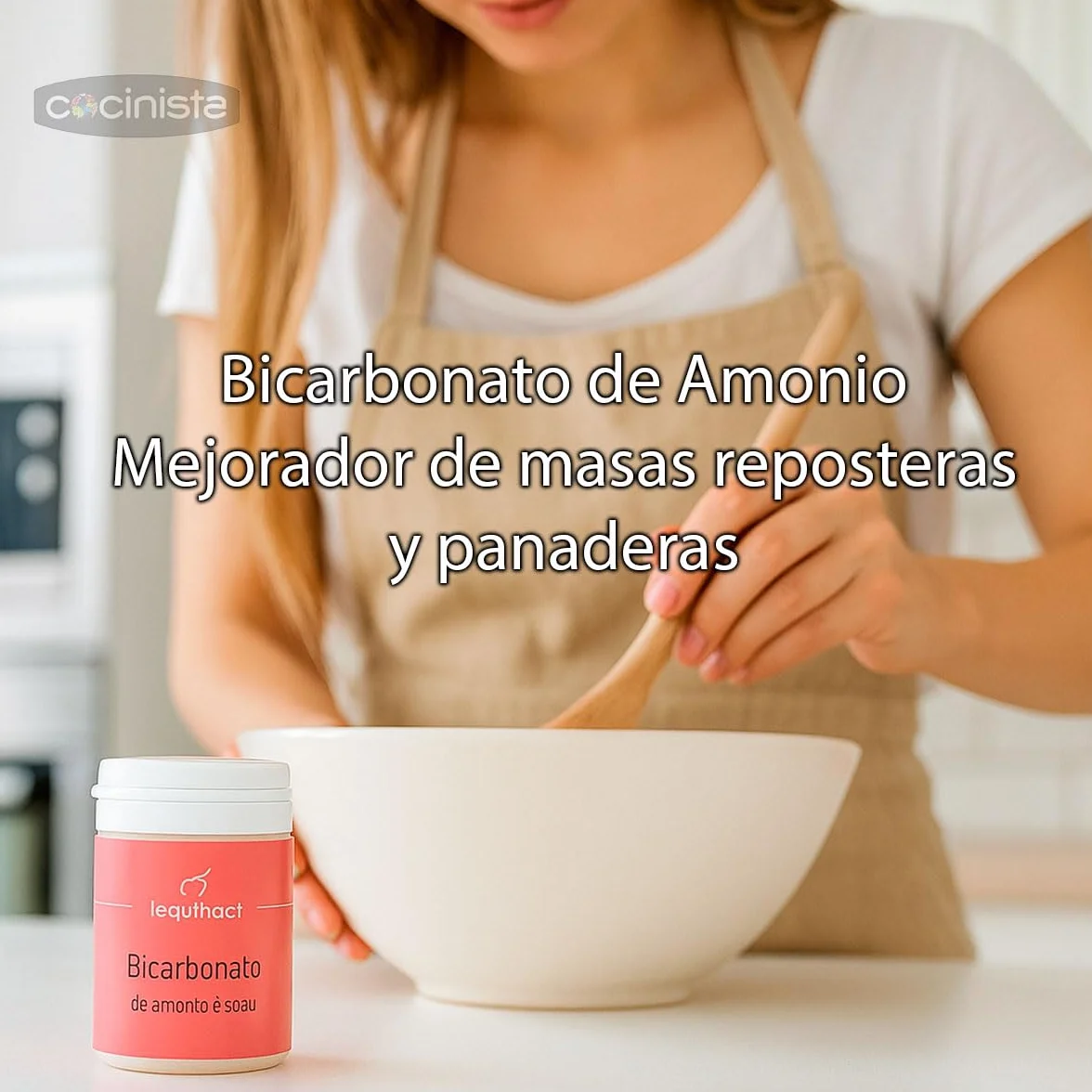 Bicarbonato de amonio 80 g para repostería y panadería Gasificante tradicional para galletas crujientes y masas ligeras Mejorador de masas sin gluten en bote hermético