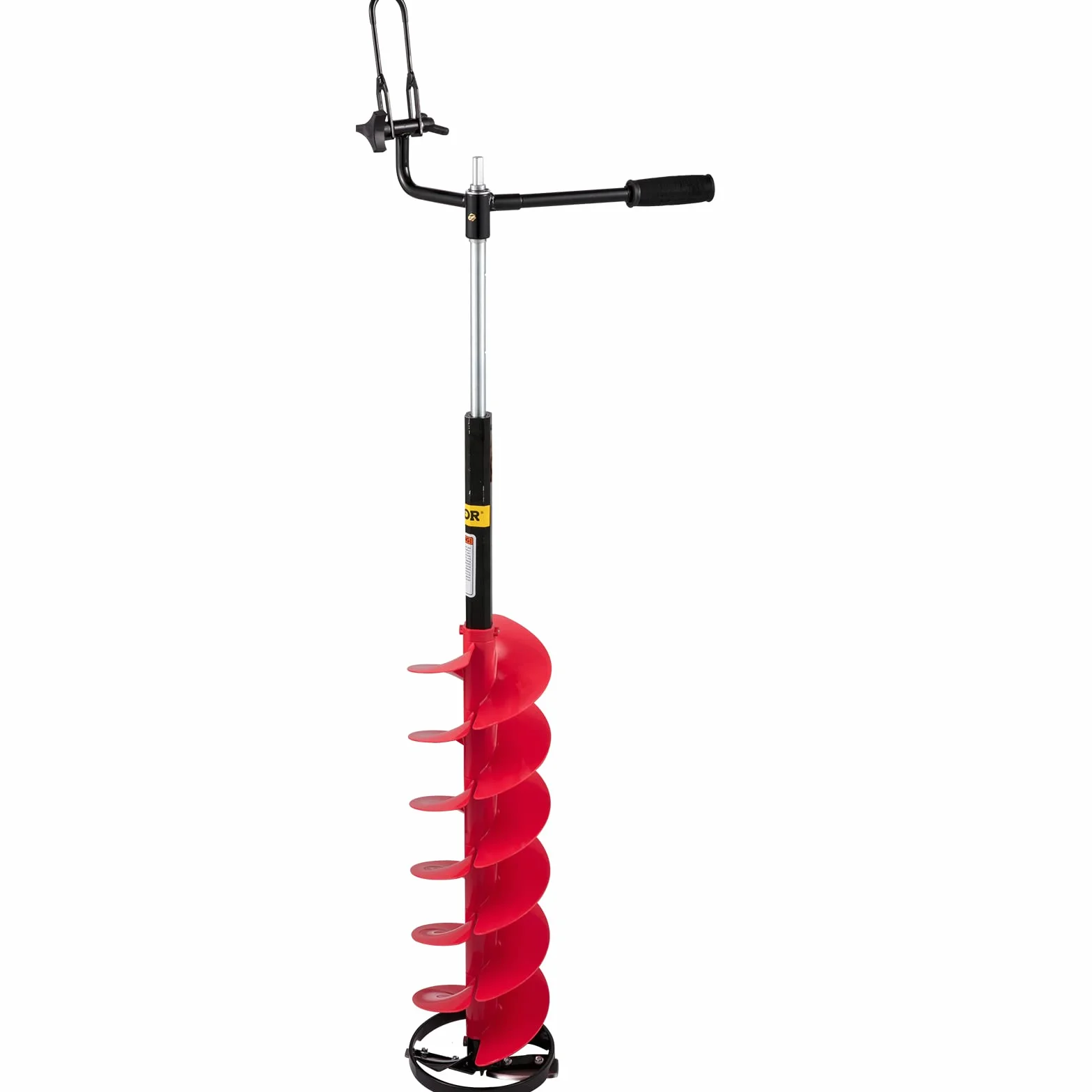 VEVOR Barrena para hielo de nailón 8" x 41" con varilla de extensión ajustable 14" mango de goma
