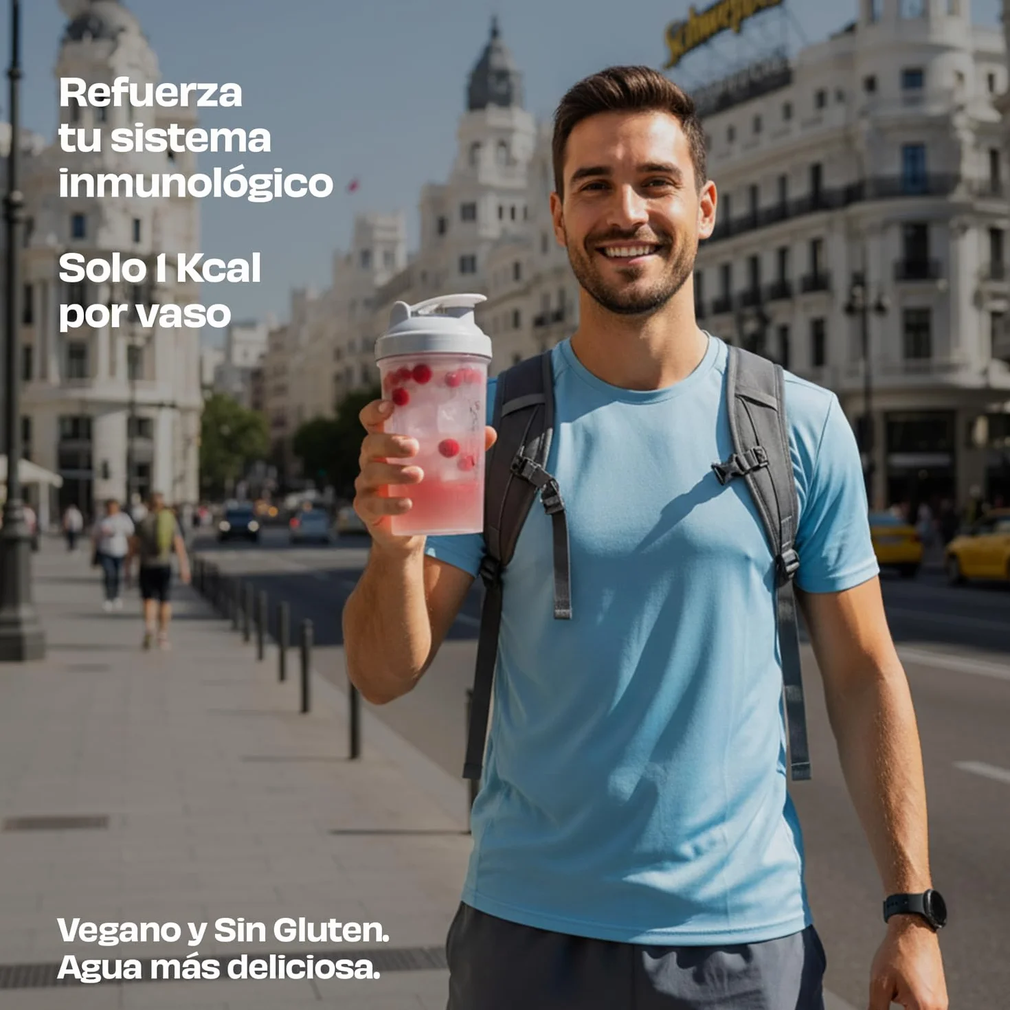 JustLoading saborizante de agua sin azúcares añadidos sabor frutos rojos - Monodosis = 1 litro de bebida - Sólo 1 kcal/vaso- Con Vitamina C - Sin gluten - Polvos para saborizar 56 l de agua (56x6g)