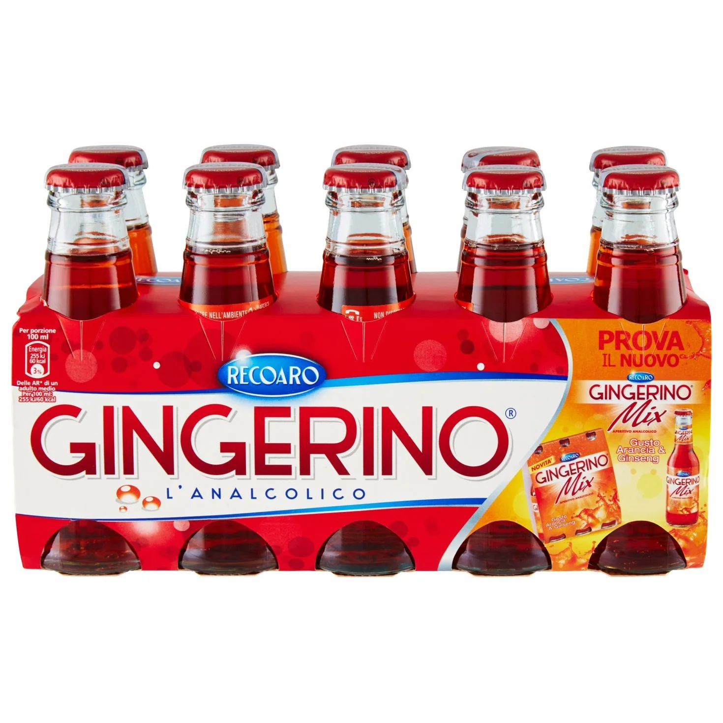 Gingerino Recoaro 0505077 Aperitivo antialcohólico, Cl 10 (Cluster) - [Pack de 2]