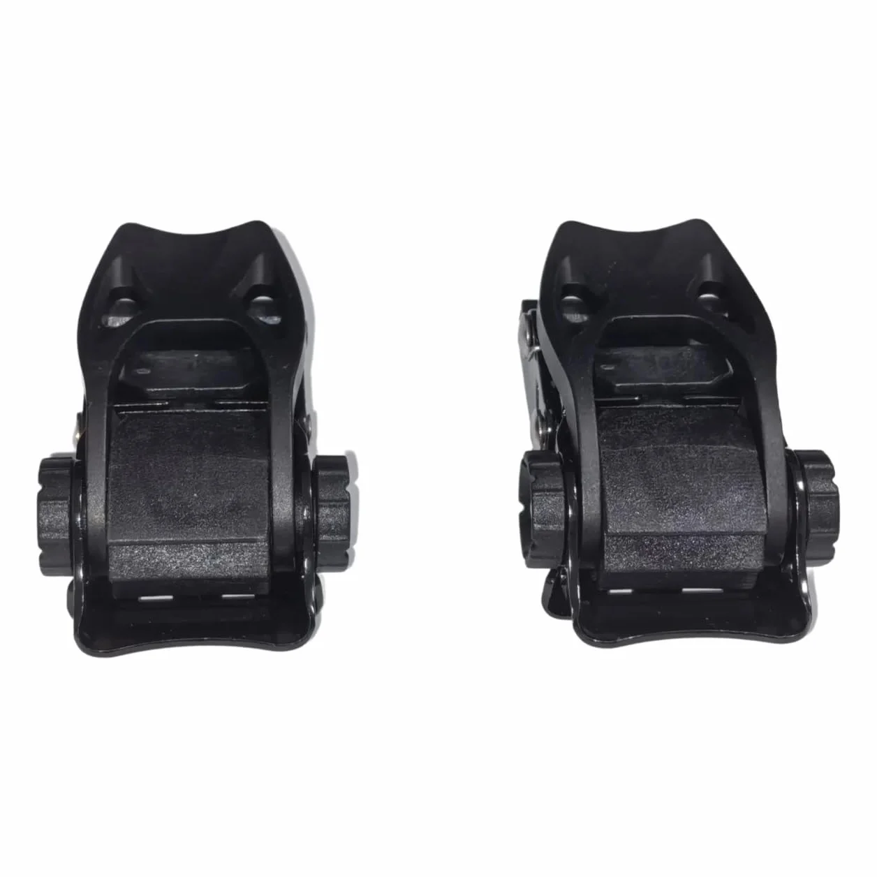 1 par de hebillas de trinquete para tabla de snowboard, base 25 mm, sistema de correa