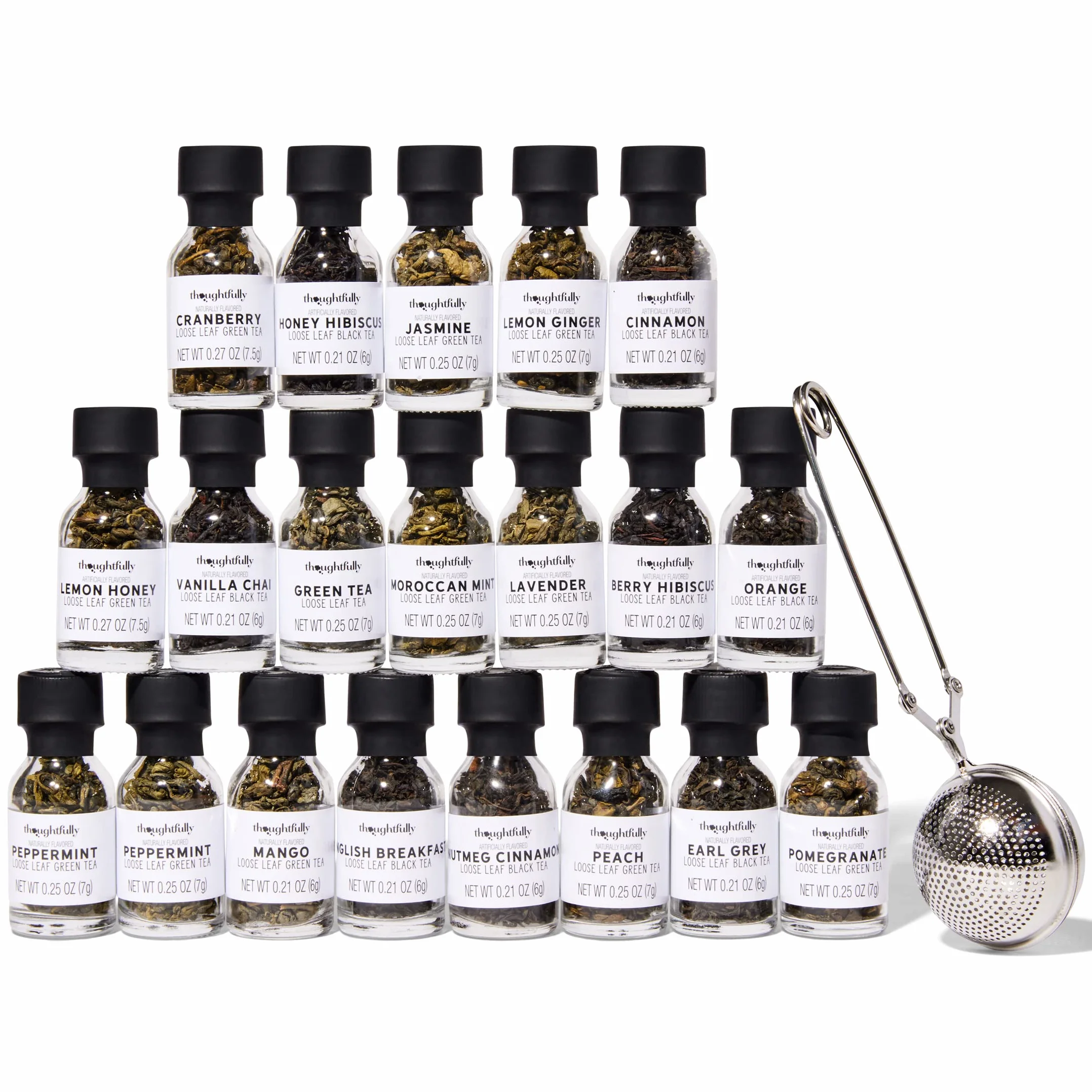 Modern Gourmet Foods, Kit de Infusión de Té de regalo, incluye 25 tés de hoja suelta de sabor único y un infusor de té, paquete de 25