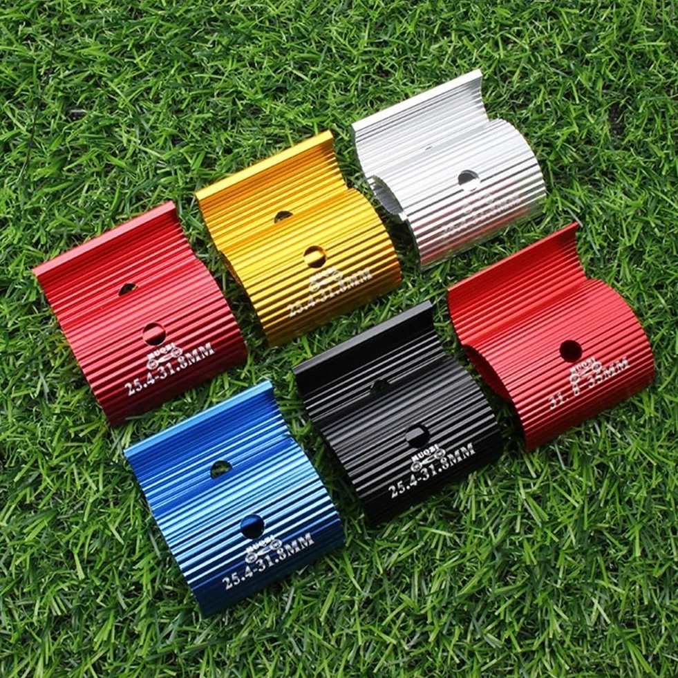 Adaptador de aleación de aluminio para manillar de bicicleta 25,4 mm a 31,8 mm y 31,8 mm a 35 mm, paquete de 2, negro