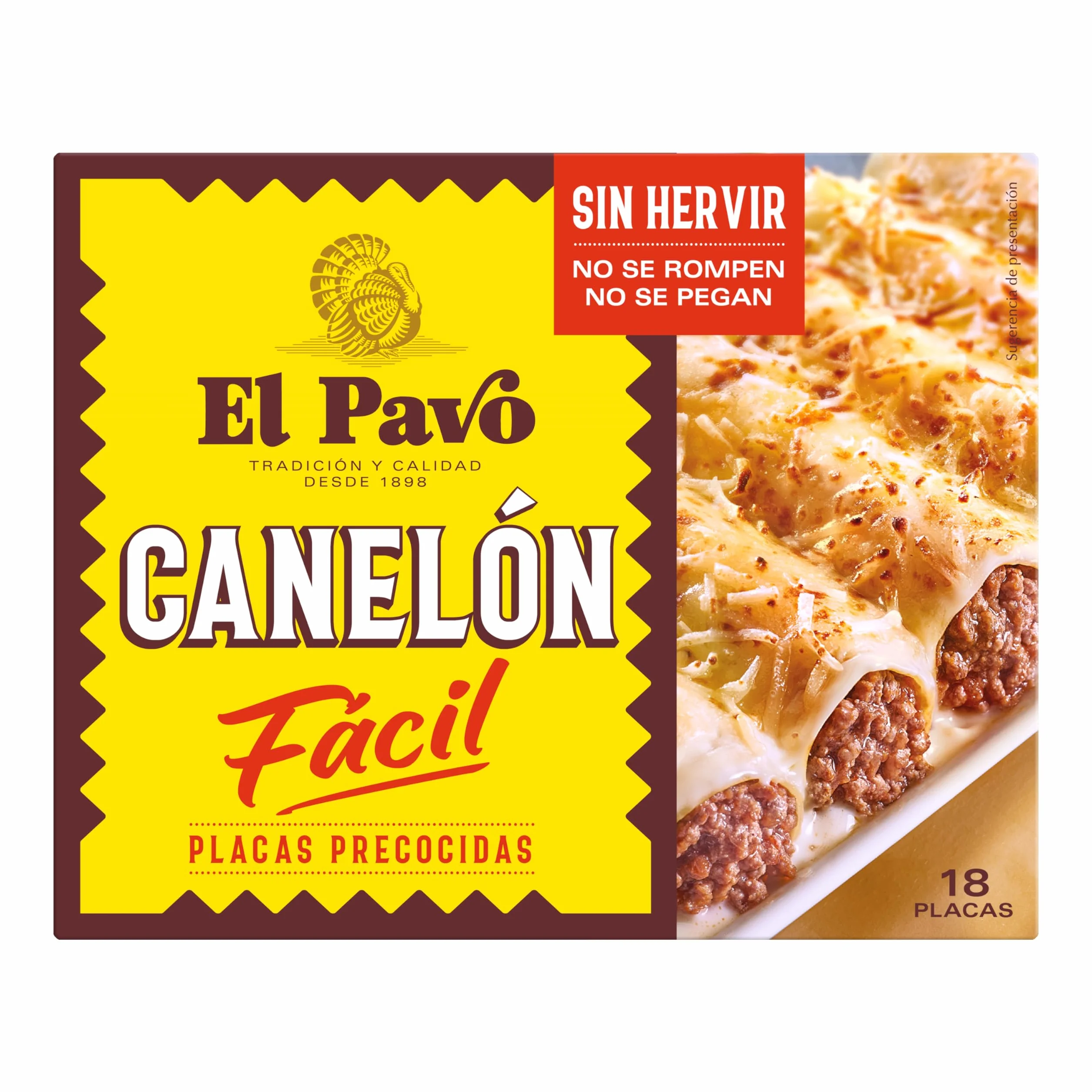 El Pavo · Canelón Instant El Pavo, 18 placas · 125 gramos