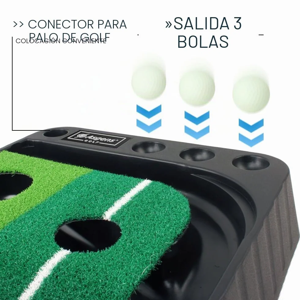 Golf Putting Trainer, Tapete de Golf de Césped de Dos Colores con Retorno de Bola Automático