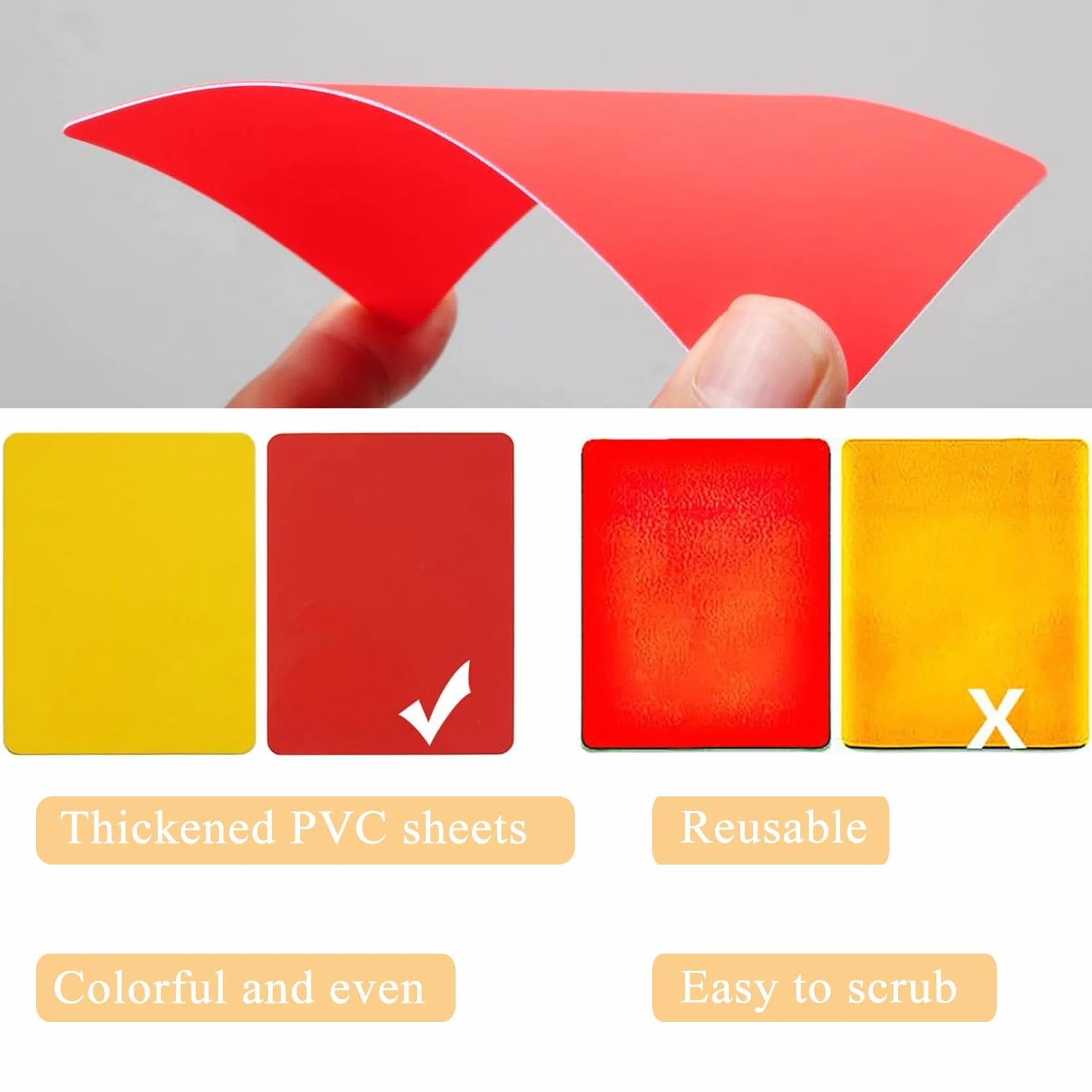 Tarjetas de Árbitro de Fútbol PVC Roja y Amarilla