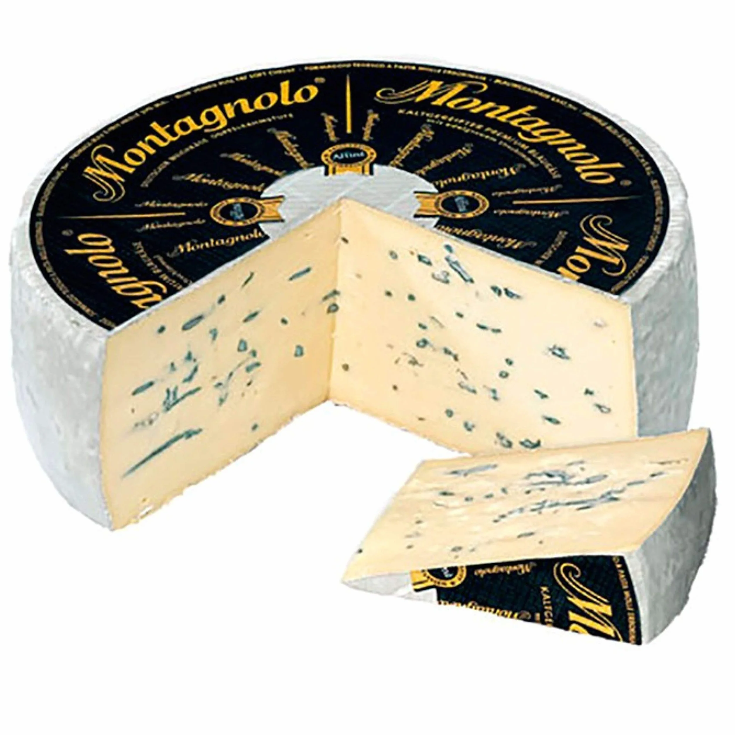 Queso Azul Cremoso Montagnolo - Hecho a partir de leche de vaca pasteurizada y se elabora a partir de una receta tradicional - Medio Queso 1.100 gramos Peso Aproximado