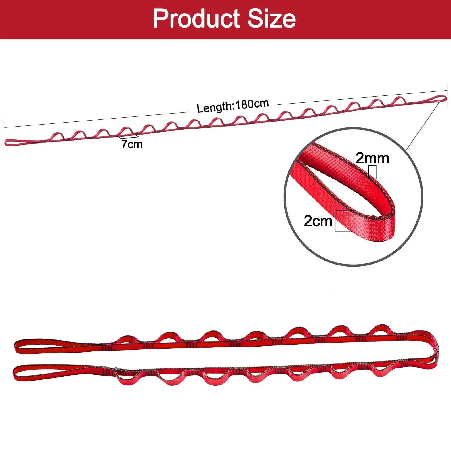 Danskin Yoga Hamaca Extensión Correa 23KN Fuerte Escalada Sling 110cm 180cm Daisy Chains Ajustable Nylon Correas