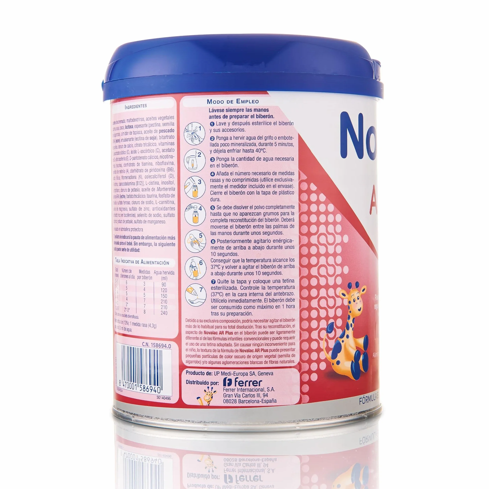Novalac AR Plus Leche en Polvo para Regurgitaciones Reflujo Gastroesofágico 800 g