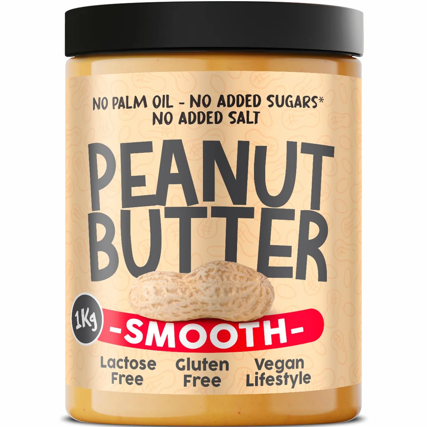 Crema De Cacahuete Smooth 1kg - Peanut Butter 100% Natural - Calidad Italiana - Crema De Cacahuete Sin Azucar Añadidos - Sin Aceite De Palma - Mantequilla De Cacahuete Para Untar