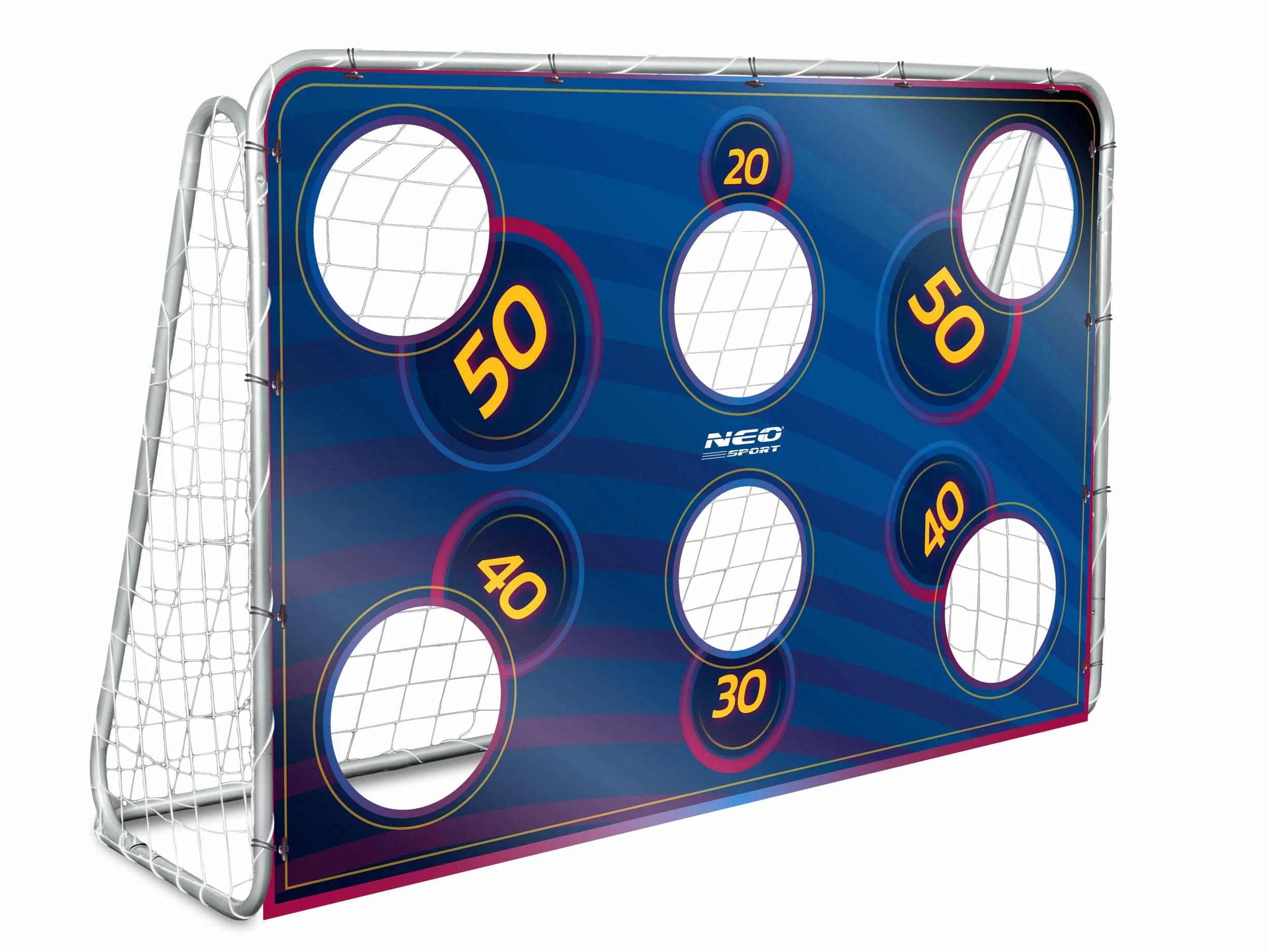Neo-Sport Blau Portería de fútbol con Agujeros para Disparar Impermeable 215x150 cm Azul