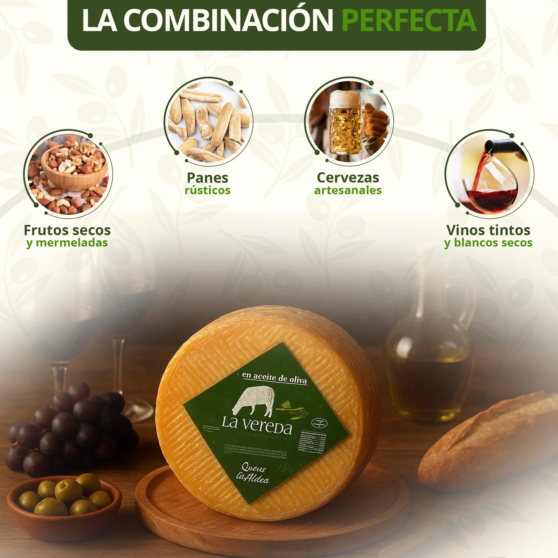 Queso Artesano de Oveja Curado en Aceite de Oliva 1.5 kg Gourmet Cesta Regalo