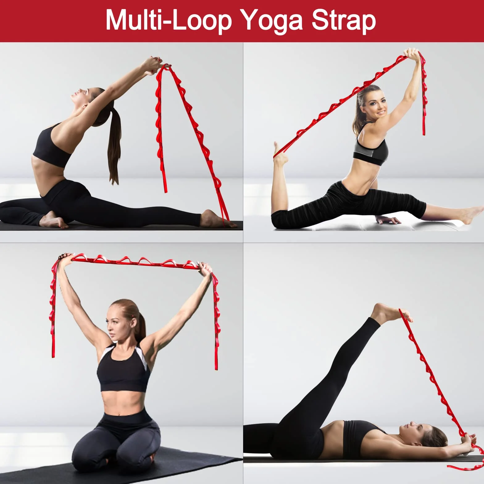 Danskin Yoga Hamaca Extensión Correa 23KN Fuerte Escalada Sling 110cm 180cm Daisy Chains Ajustable Nylon Correas