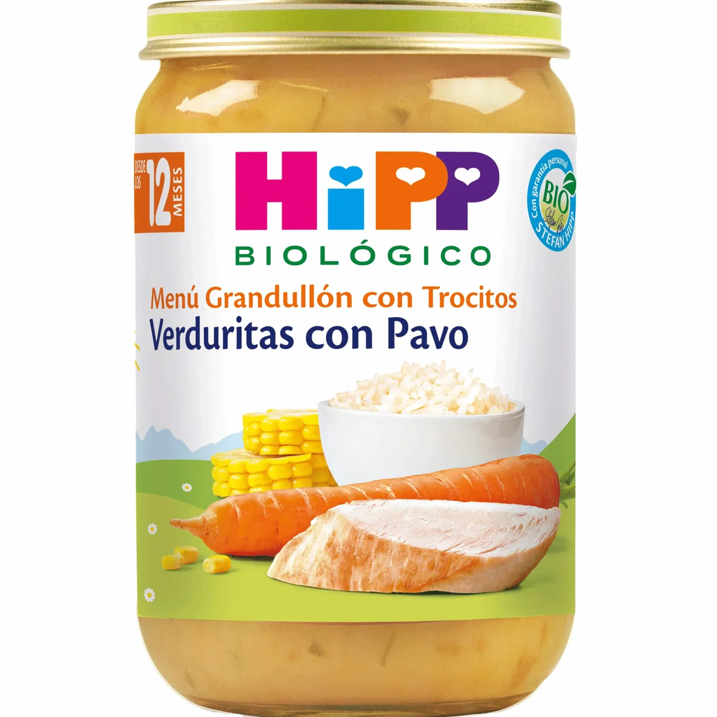 HiPP Biológico - Tarrito De Verduras con Pavo BIO - Menú Grandullón con Trocitos - Pack 6x220g - Ingredientes de Producción Ecológica - Sin Gluten - A Partir de 12 Meses