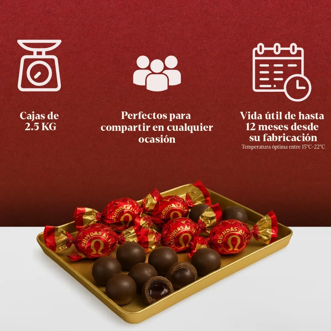 LAPASION - Guindas Al Licor Bañadas En Cobertura de chocolate | Cerezas Confitadas | Bombones De licor marrasquino | Guindillas | Chocolates Con Frutas Frescas | 2.5 Kg |