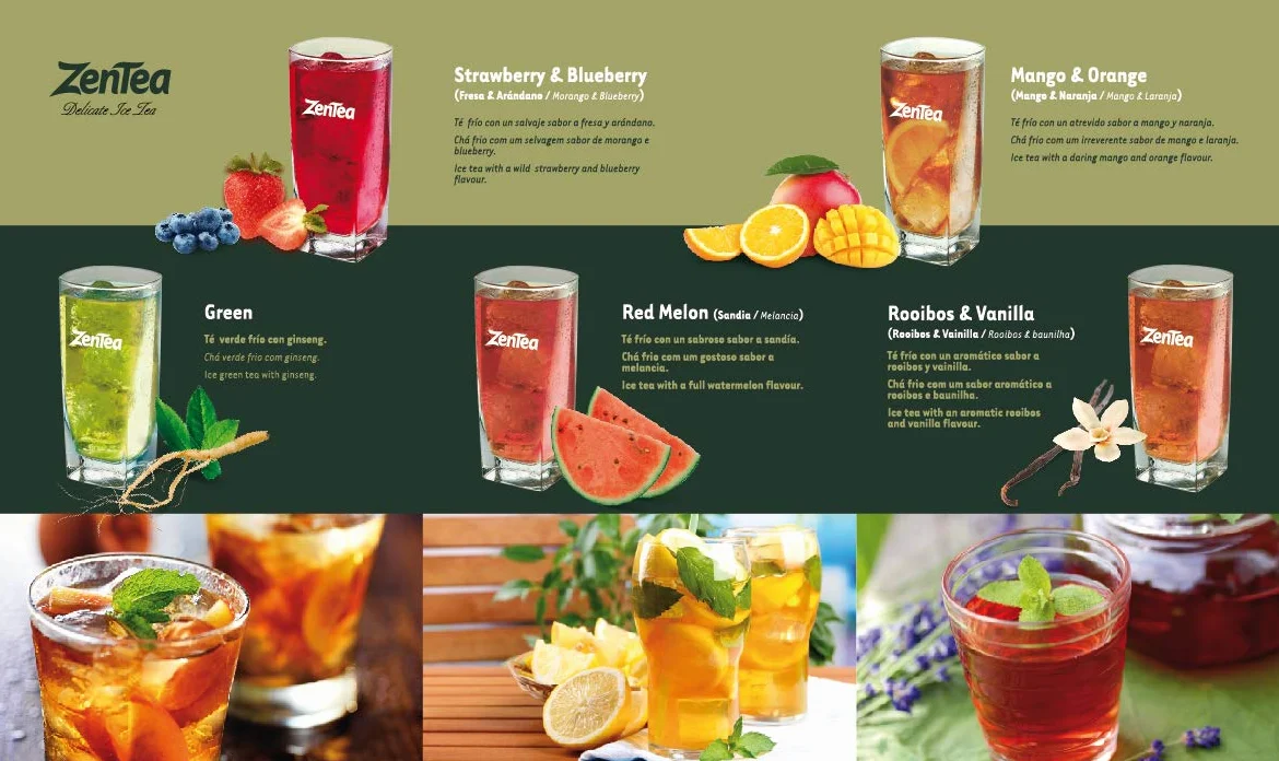 ZenTea Ice Preparado en polvo para Té Helado sabor Té verde con Ginseng, Estuche de 25 sobres monodosis
