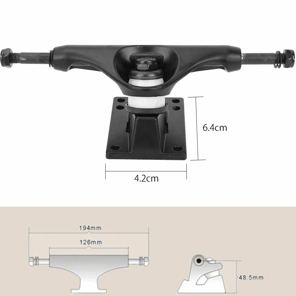 Alomejor 2 Unids Camiones de Skate Profesionales, Puente de Dirección para Longboard, Transmisión por Correa, 4 Ruedas