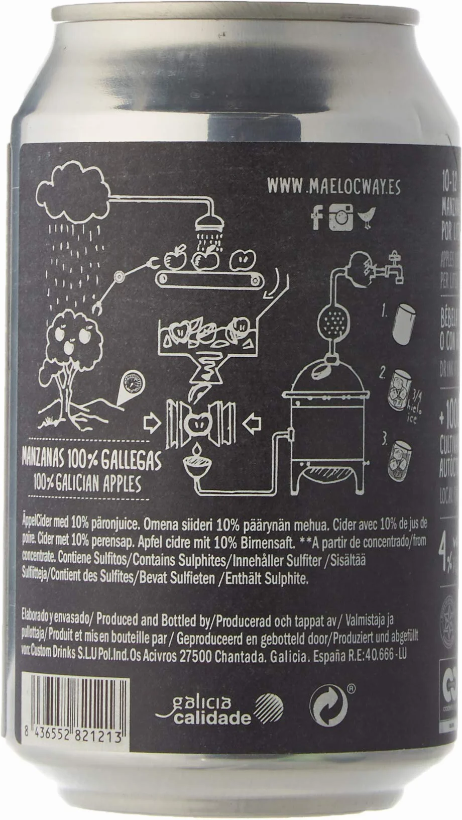 Maeloc Sidra con Pera Lata - 12 latas x 330 ml