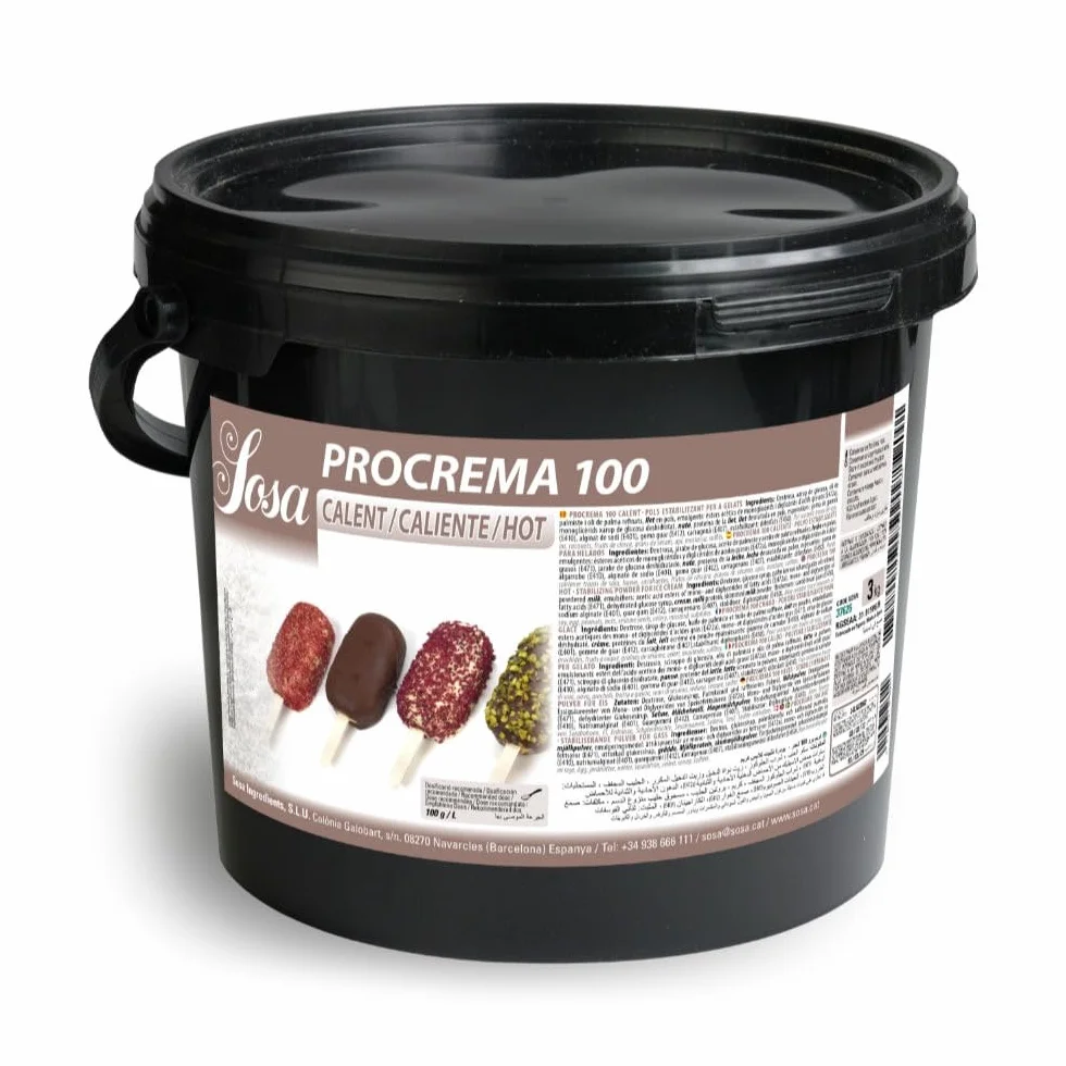 Sosa Procrema 100 Caliente - Estabilizante para la helaboración de helados - Cubo 3kgs - Uso profesional