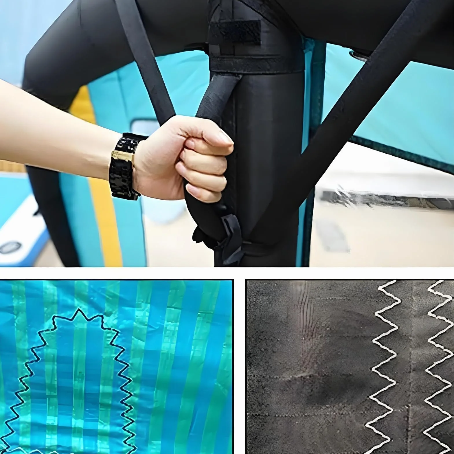 Cometa de Surf de Viento Inflable de Mano para Agua y Deportes de Nieve con Bomba y Mochila