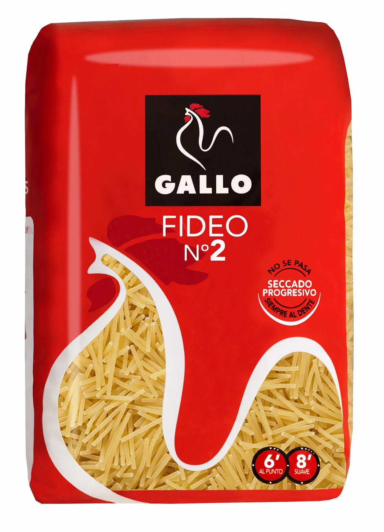 Pasta seca Gallo fideo 500gr., 1 unidad - , Pack de 6