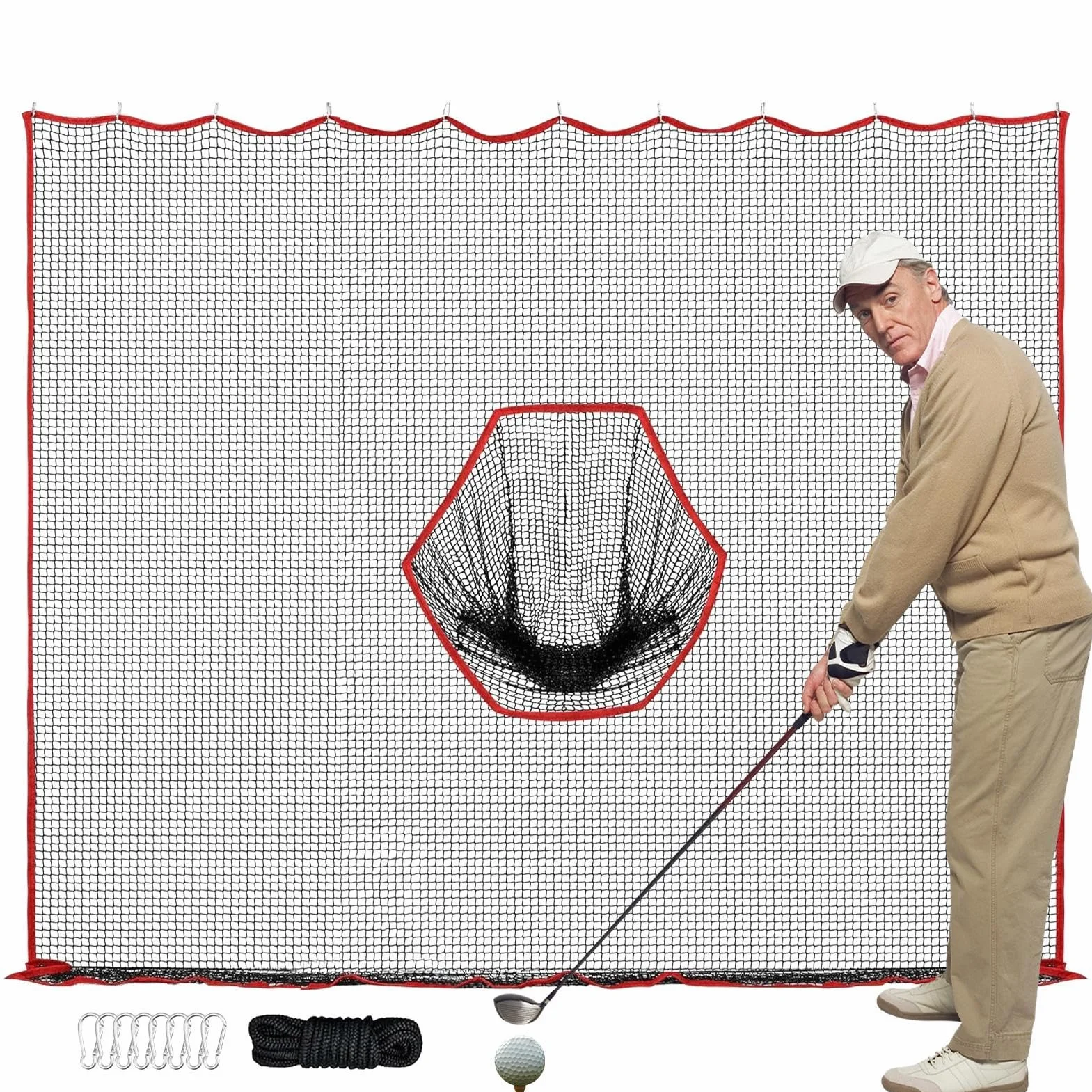 Red de Golf para Patio Trasero 10x10ft, Práctica de Golf, Barrera de Entrenamiento Pesado