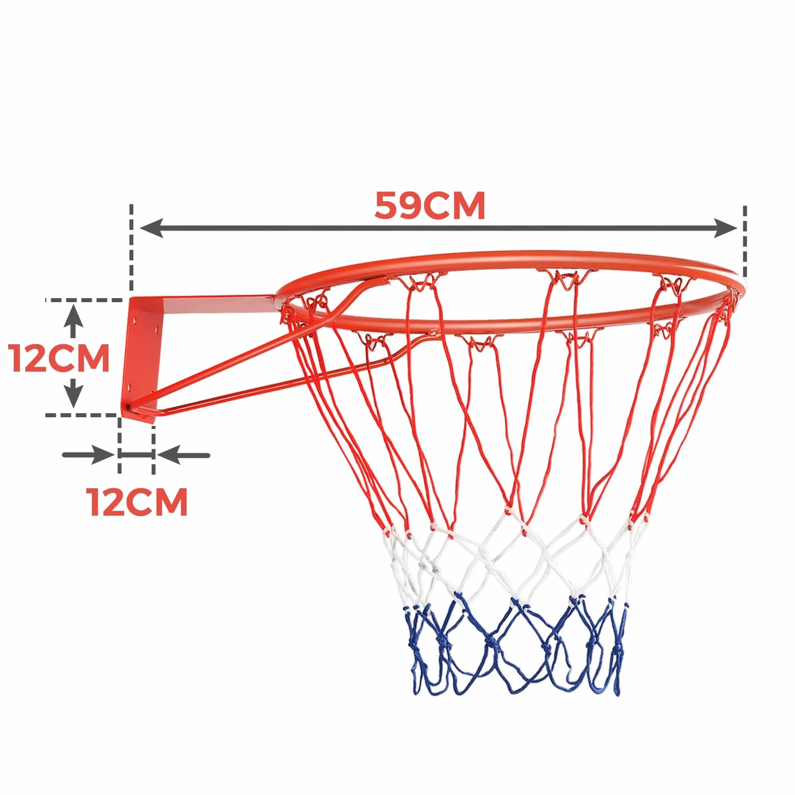 LIFEZEAL Aro de Baloncesto 45 cm, Canasta con Red de Nylon, Equipo Deportivo