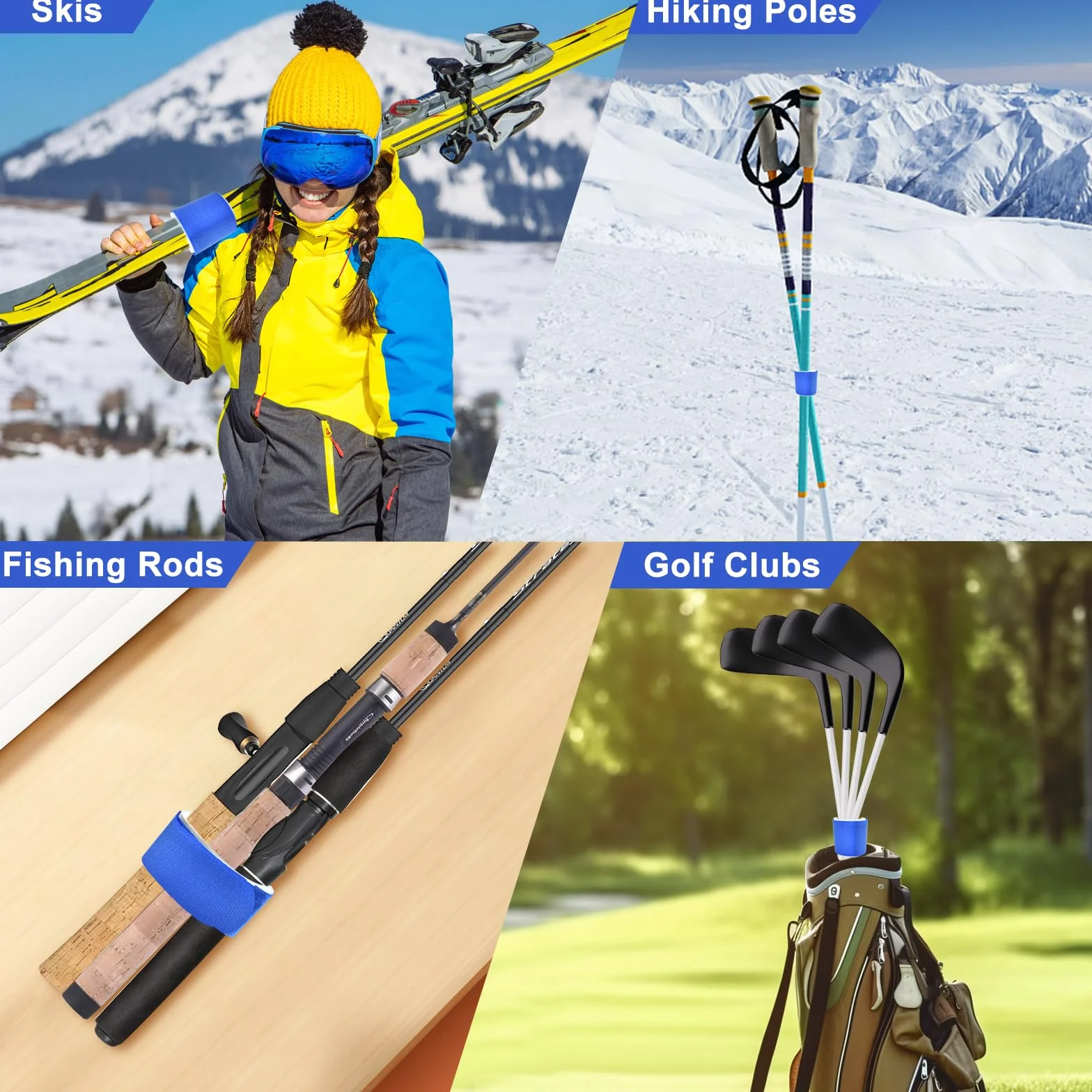 Ski Straps Correas de Esquí Ajustable con Almohadillas EVA para Transporte