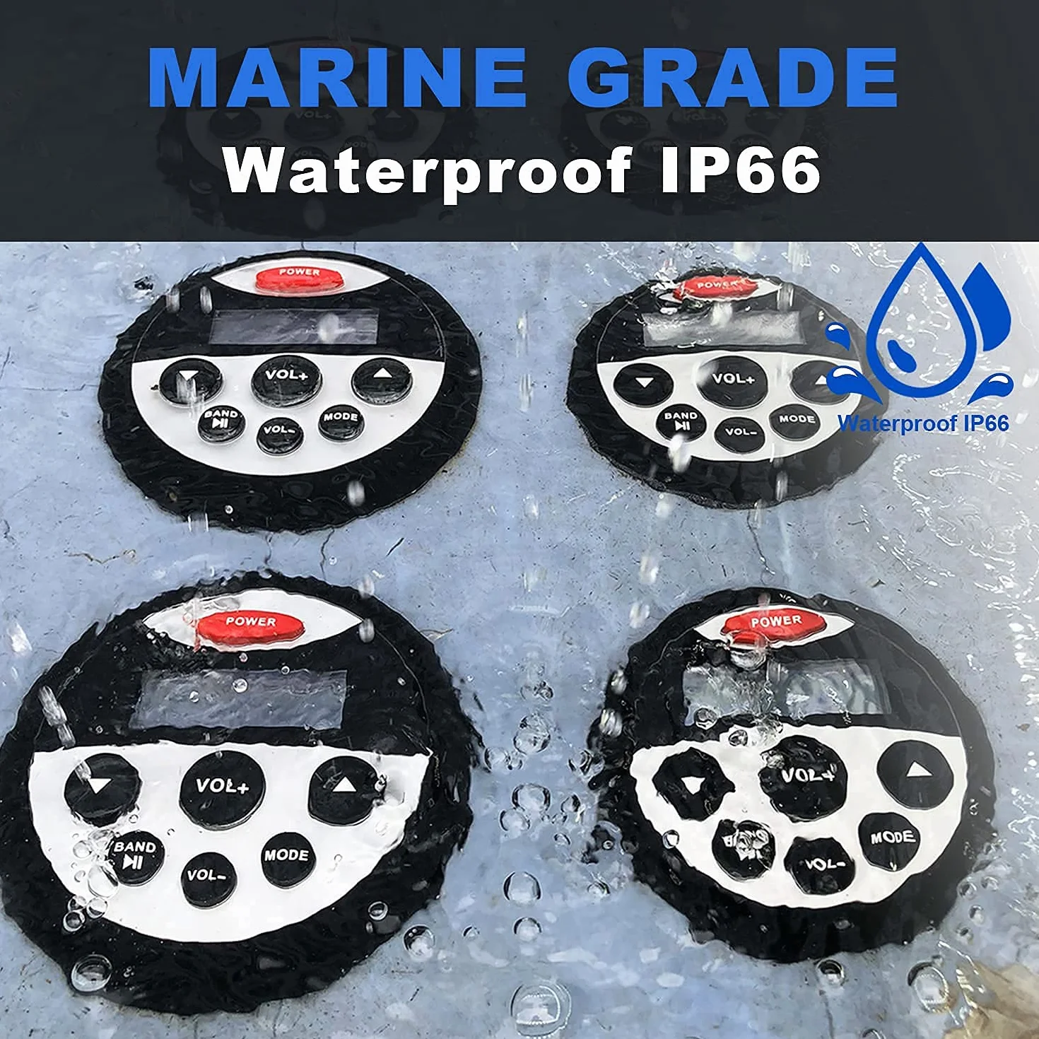 Receptor estéreo para Barcos Bluetooth 45x4W Impermeable AM FM GR304
