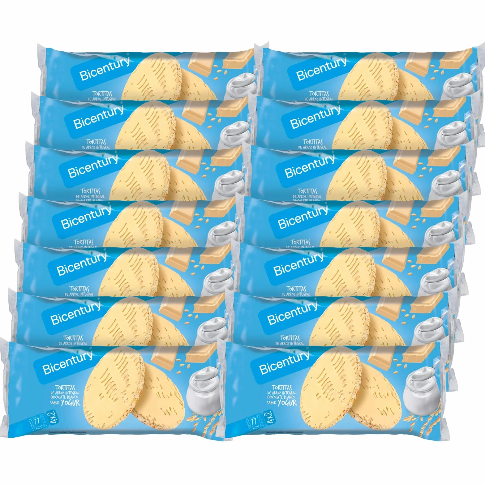 Tortita de arroz integral con chocolate sabor Yogur Bicentury 14 unidades