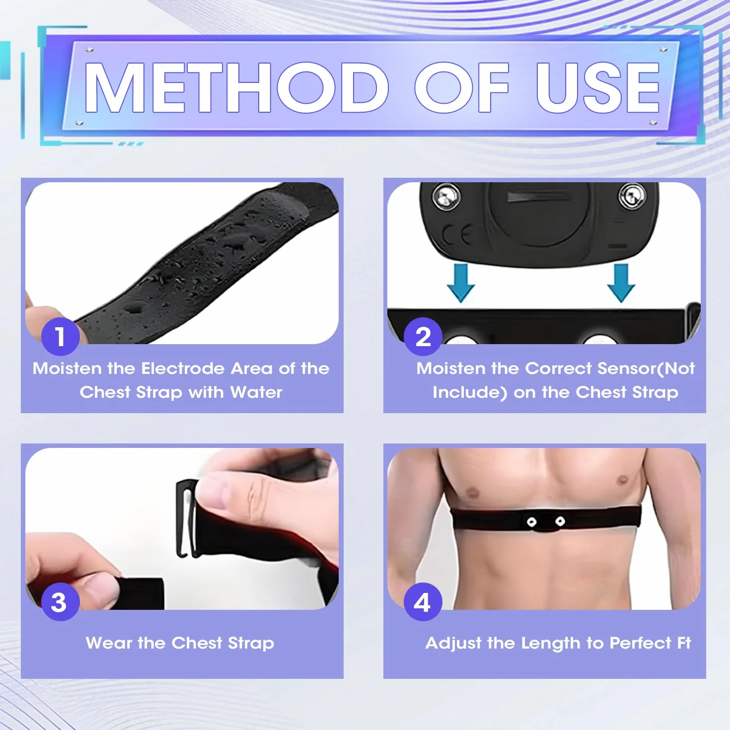 Cinturón Cardio Ajustable 70-105 cm Correa de Pecho Repuesto Compatible Polar H10 H9 Coospo Wahoo
