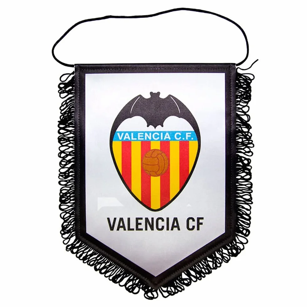 Valencia CF Banderín, Blanco/Naranja, 15 x 11 cm
