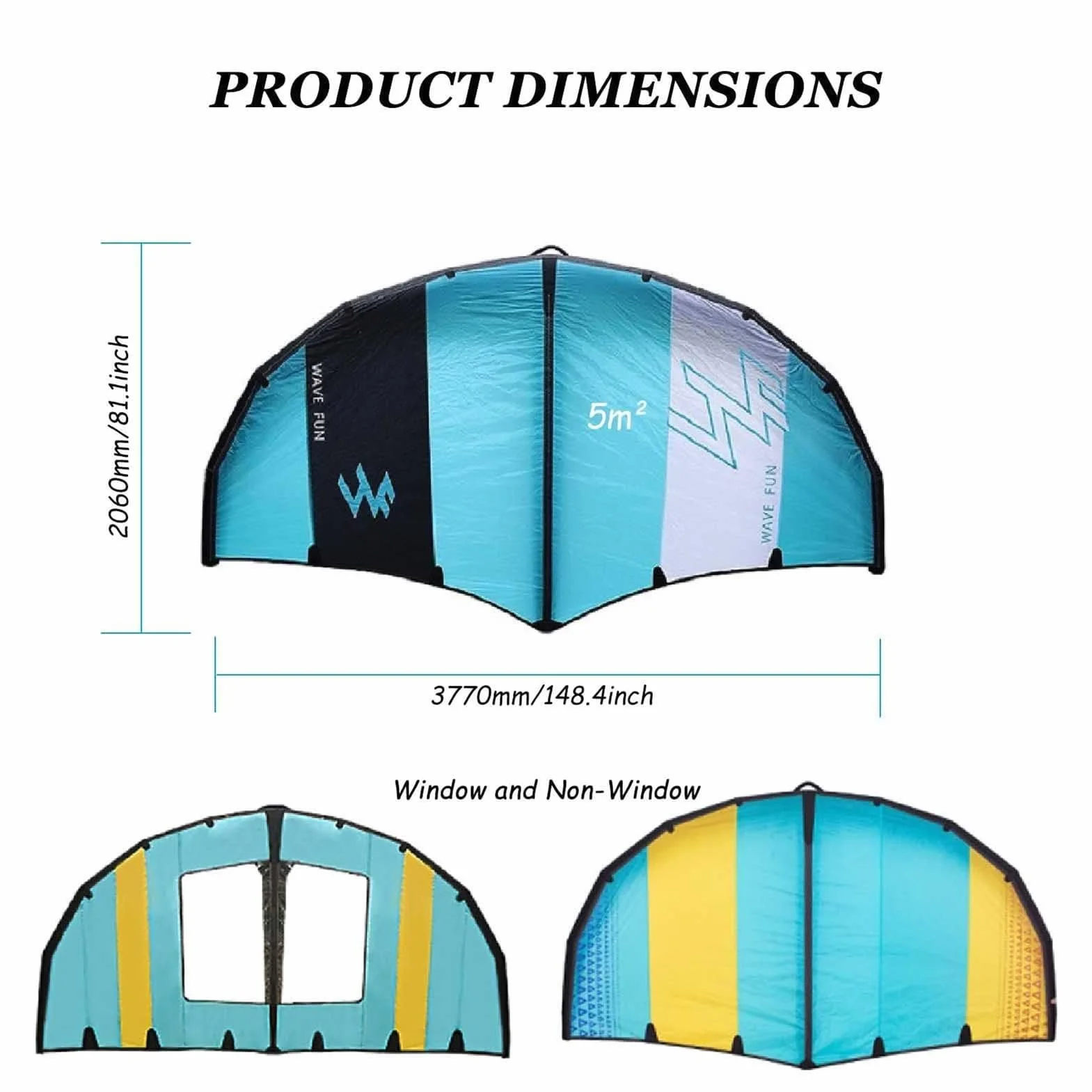 Cometa de Surf de Viento Inflable de Mano para Agua y Deportes de Nieve con Bomba y Mochila