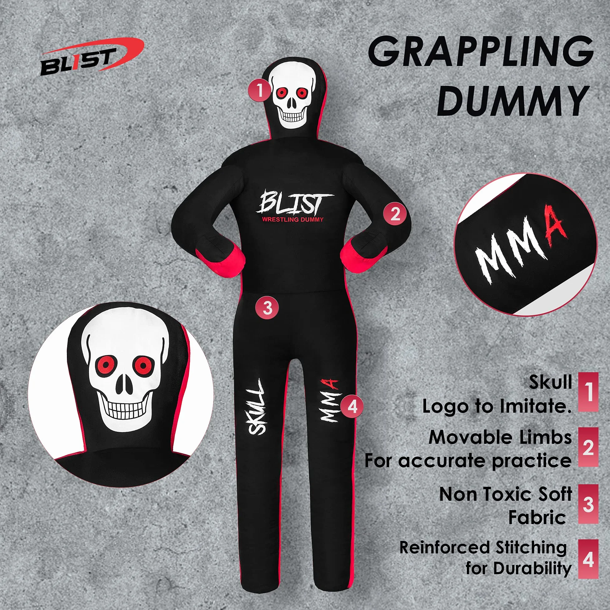 Blist Saco de boxeo brasileño BJJ Jiu Jitsu 70 pulgadas negro