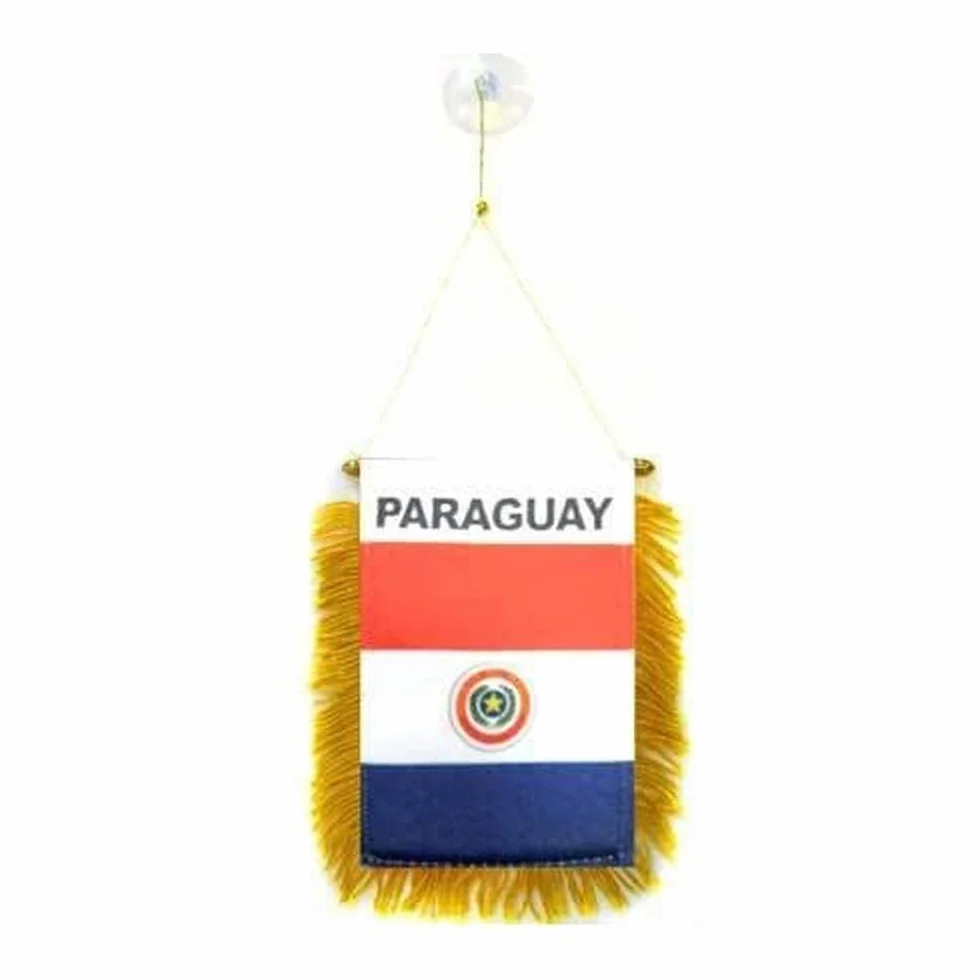 AZ FLAG Banderina Paraguaya 15x10cm con Ventosa para Coche