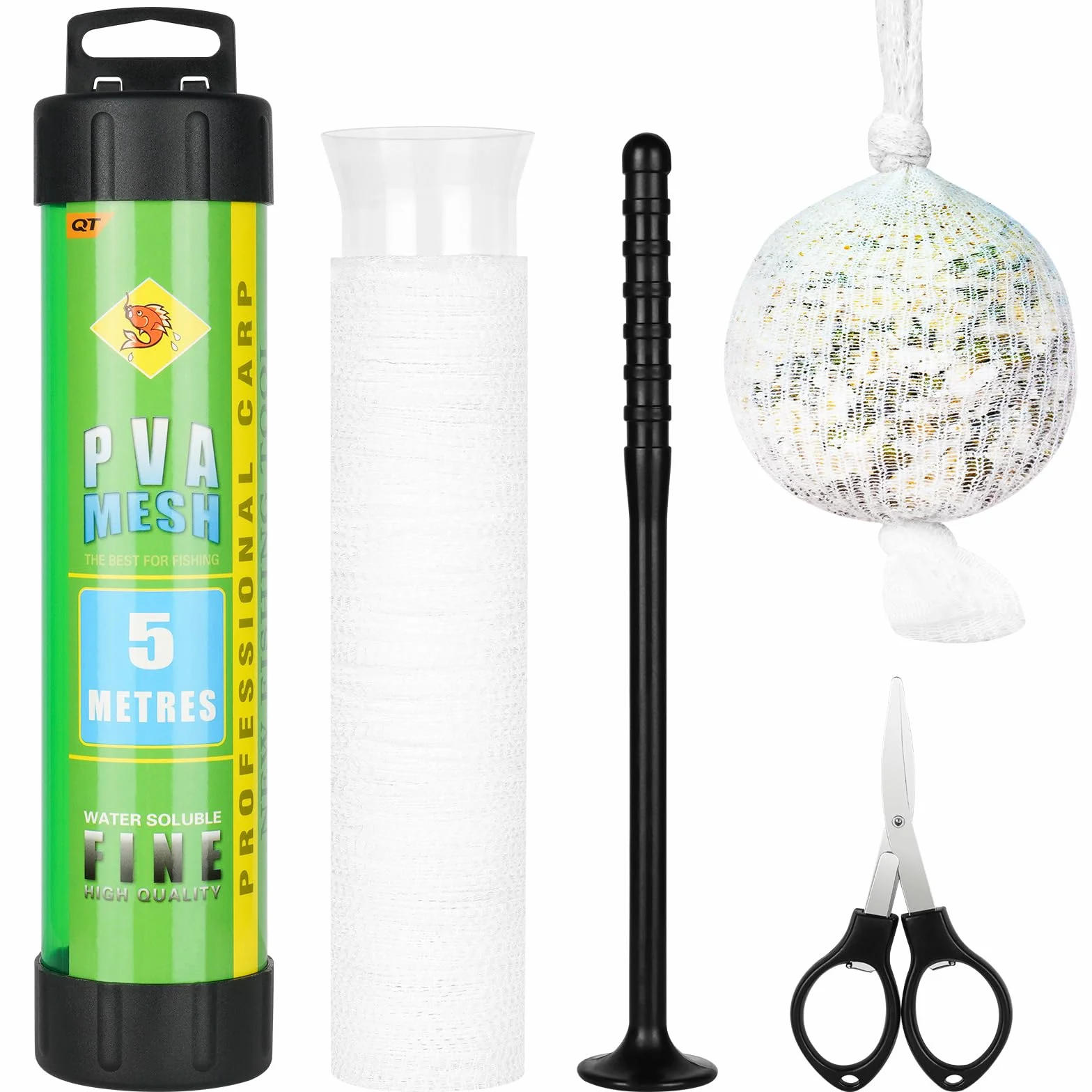 OFFCUP Juego de Pesca Red PVA 5M Malla Bolsas Tijeras Agua Soluble Accesorio
