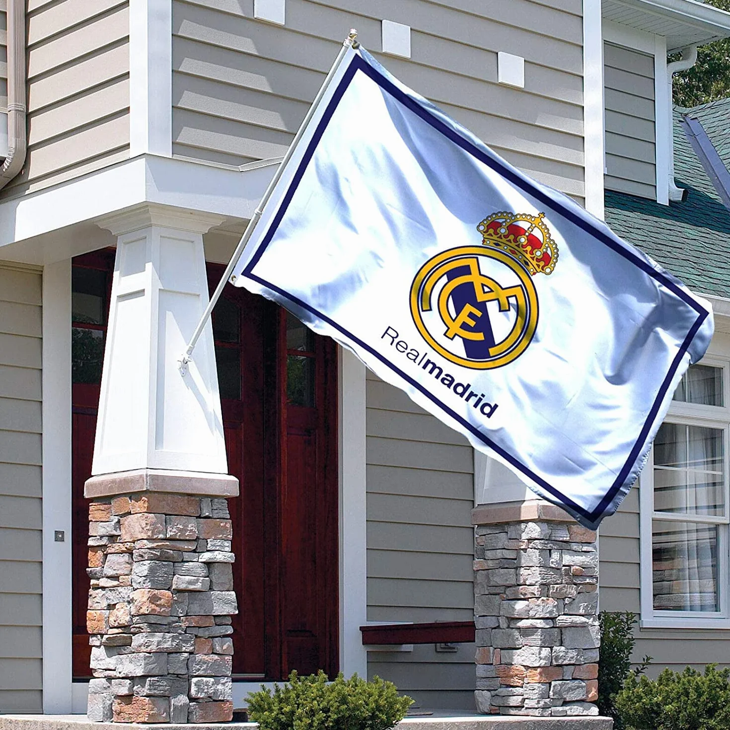 Bandera Real Madrid 3 x 5 pies duradera exterior interior 2 ojales