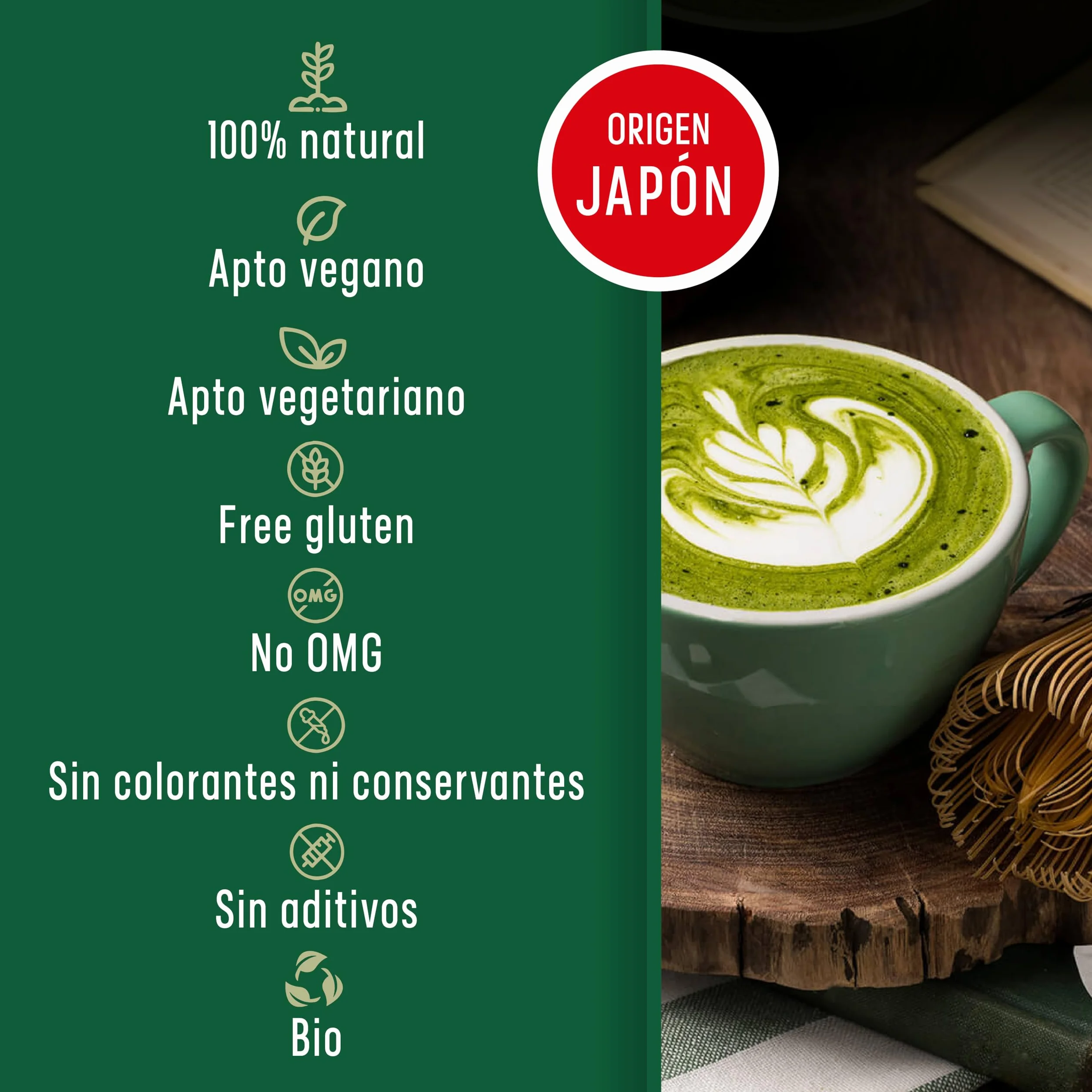 Te Matcha Certificado JAPONES. 50 Dosis Grado CEREMONIAL. 50 Sticks Individuales, Para Trasladar Facilmente. Matcha En Polvo 100% Natural. Reductor, Detox y Antioxidante. (50 Sticks, 50, unidad)