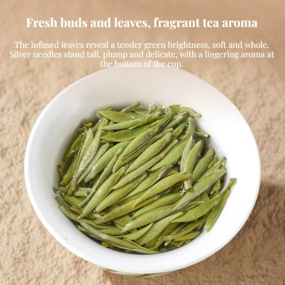 Peonía Blanca Premium BaiHaoYinZhen | Té Blanco De Hojas Sueltas | Té Refrescante De Preparación En Frío Para Verano | Aroma Natural (100 g * 2)