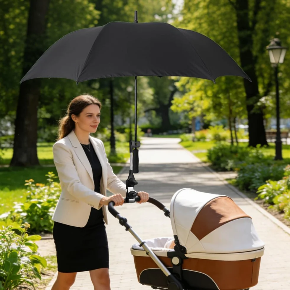 Soporte universal ajustable para paraguas de andador, cochecito, silla de ruedas, bicicleta