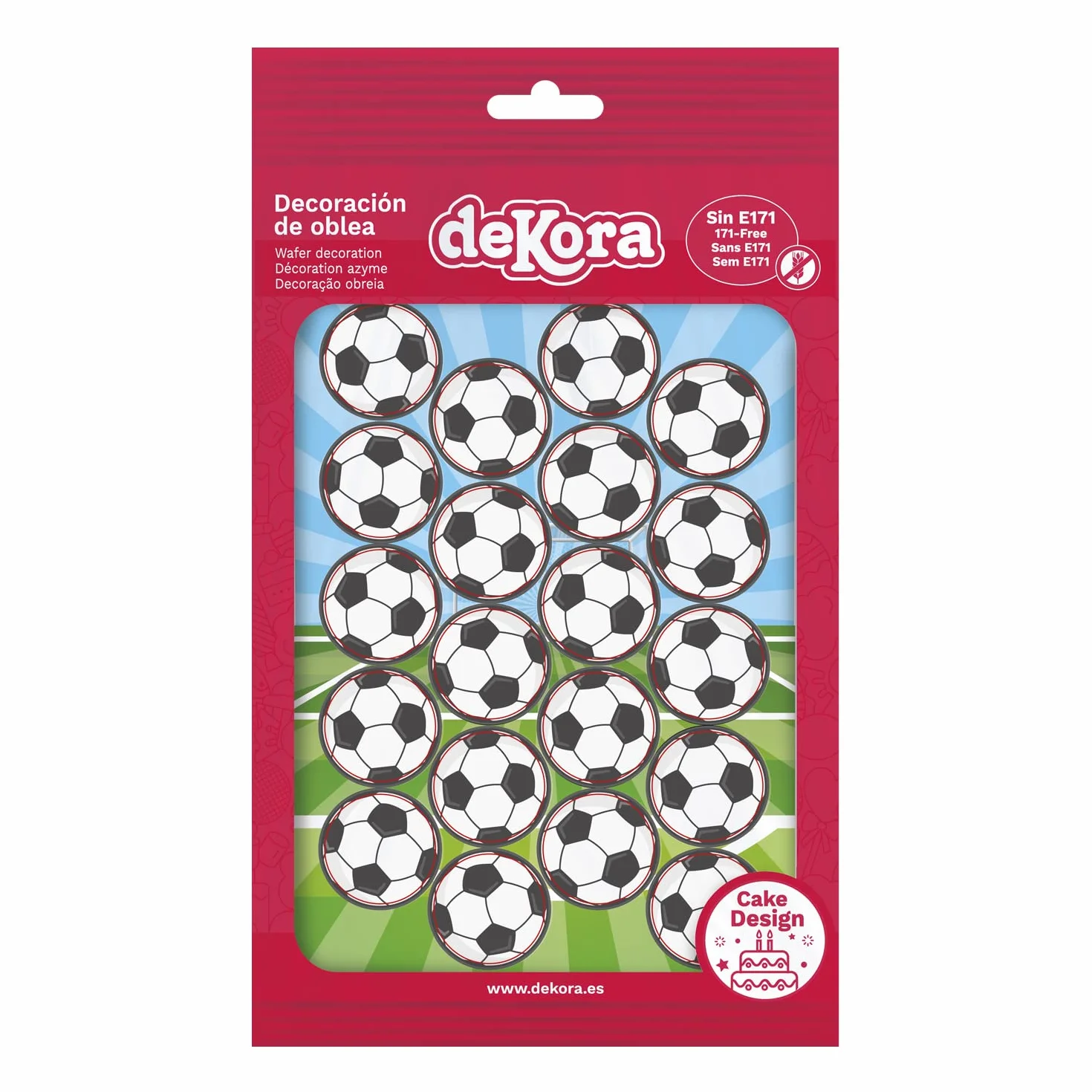 dekora Decoración Comestible de Tartas de Cumpleaños Infantiles Oblea Mini Balones Futbol, 3,4 cm