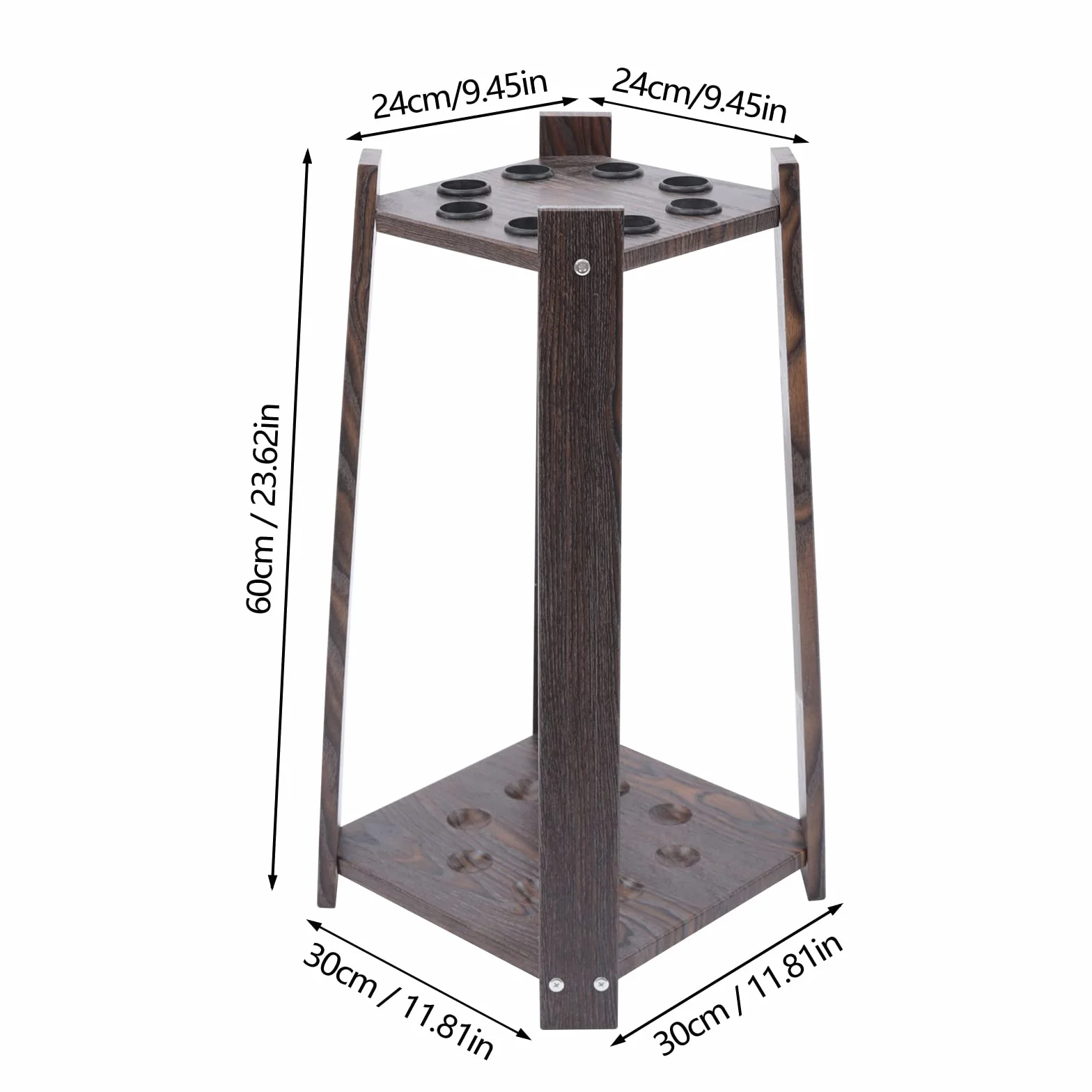 Soporte para taco de billar de pared con 8 agujeros, madera, montaje en suelo